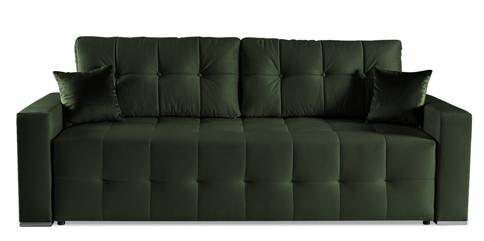 Kanapa rozkładana trzyosobowa Aikola z pojemnikiem zielona - zdjęcie 1