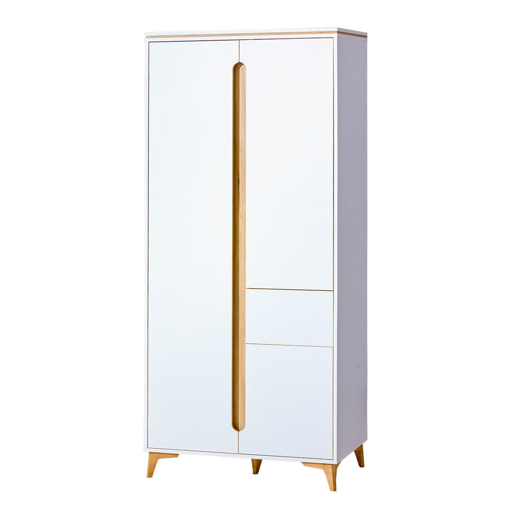 Szafa dwudrzwiowa Kempeana biała/jesion - zdjęcie 1