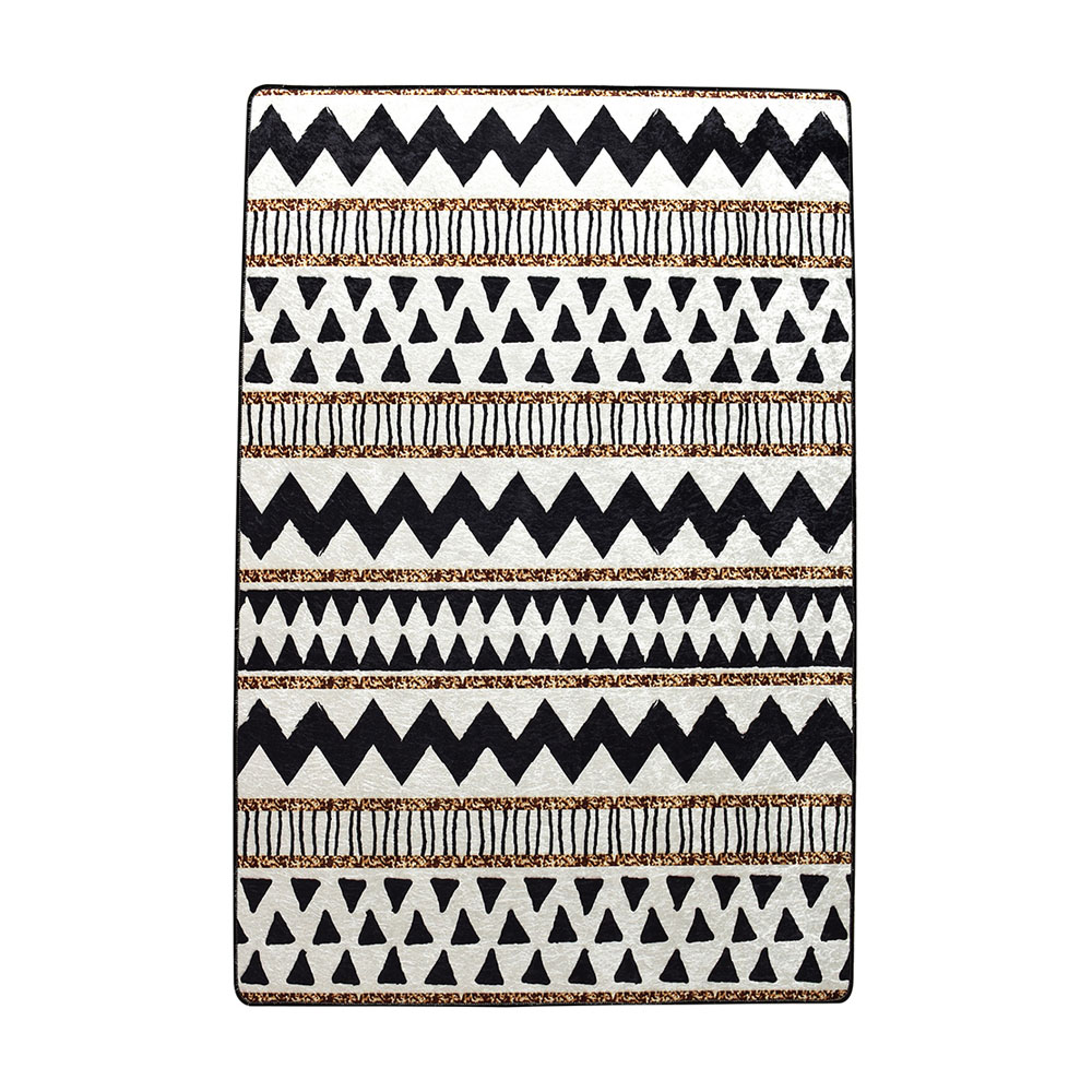 Dywan nowoczesny Rectanes 100x200 cm beżowo-czarny - zdjęcie 1