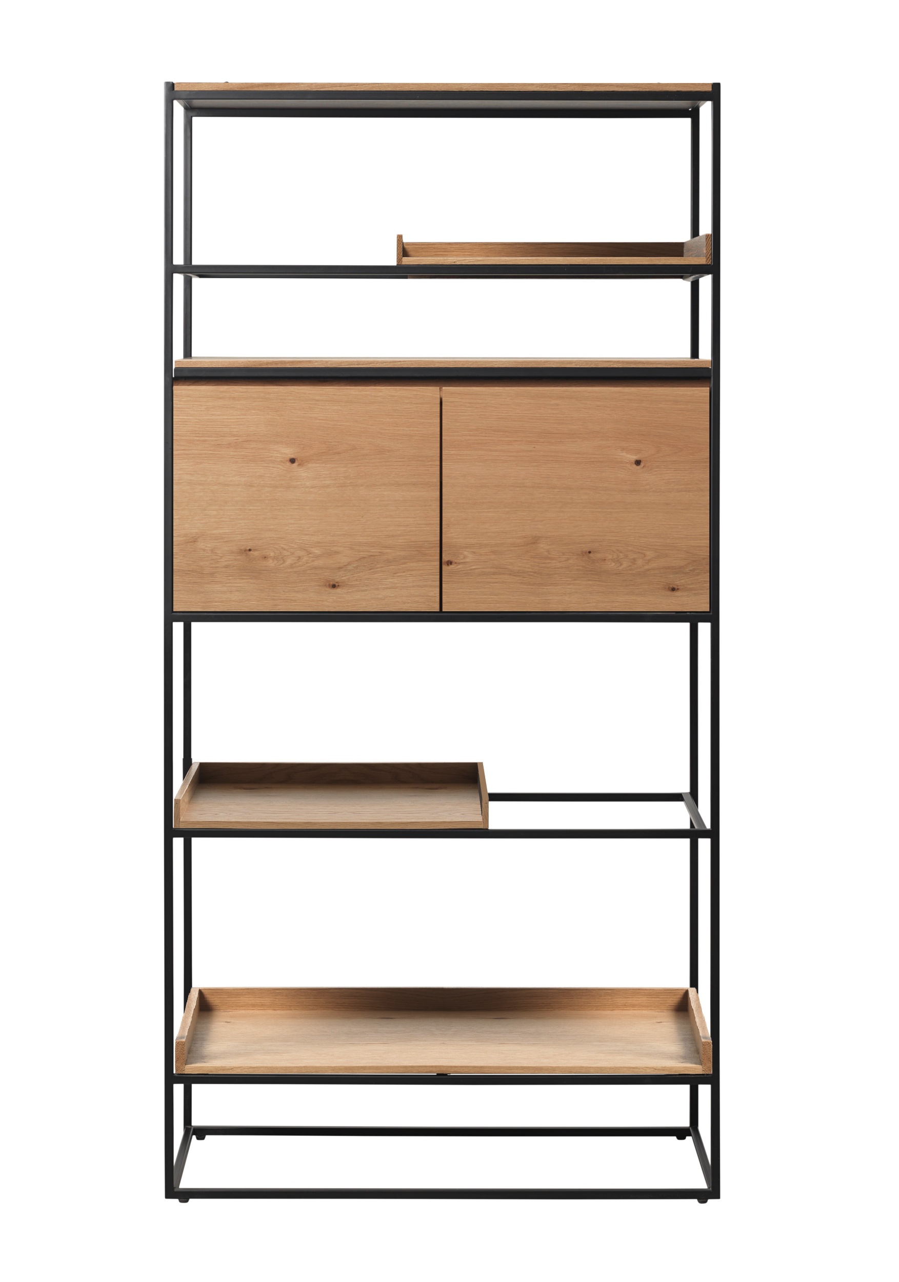 Regał wysoki Prograle 180 cm dąb/czarny - zdjęcie 1