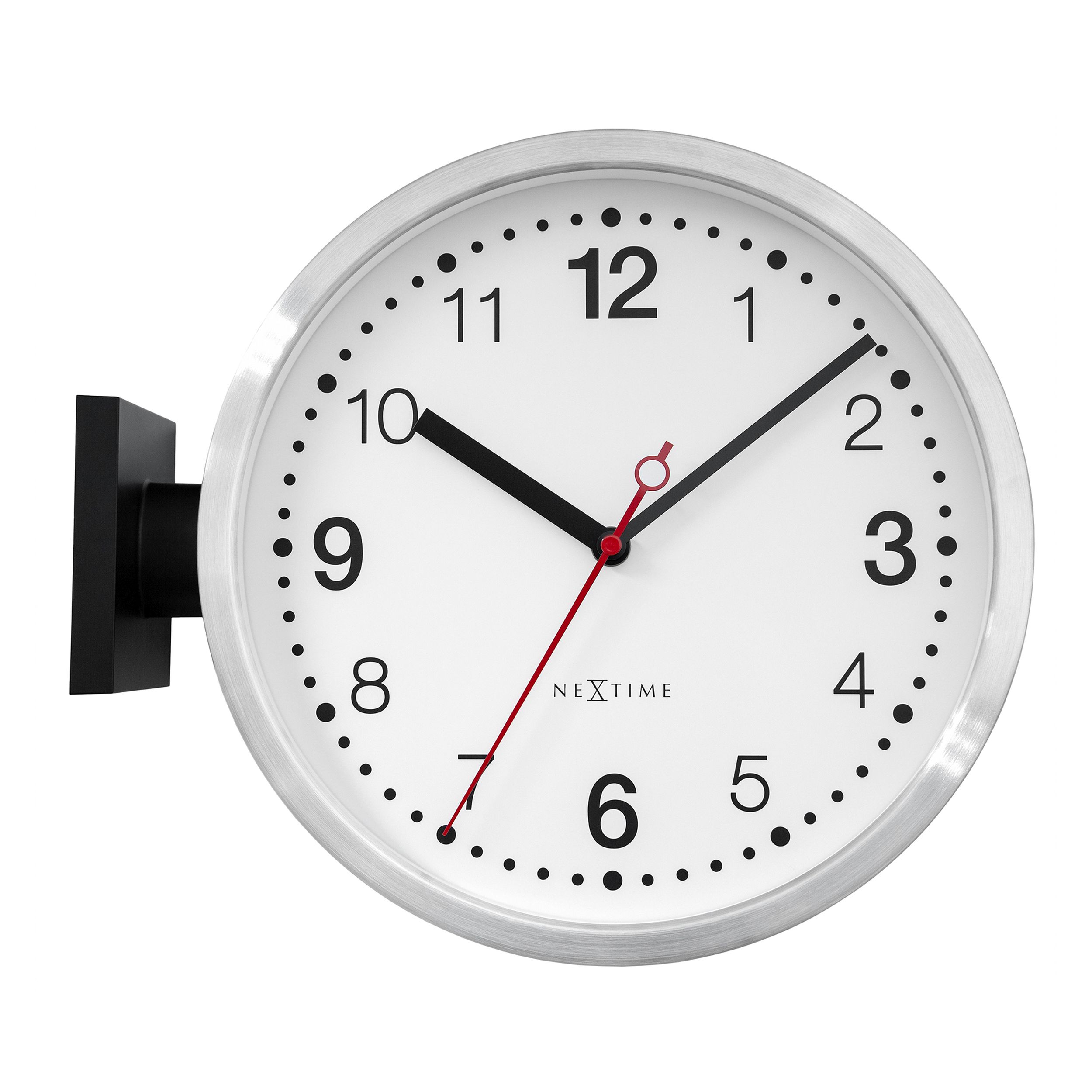 Zegar ścienny Double Small 28 cm biało-czarny - zdjęcie 1