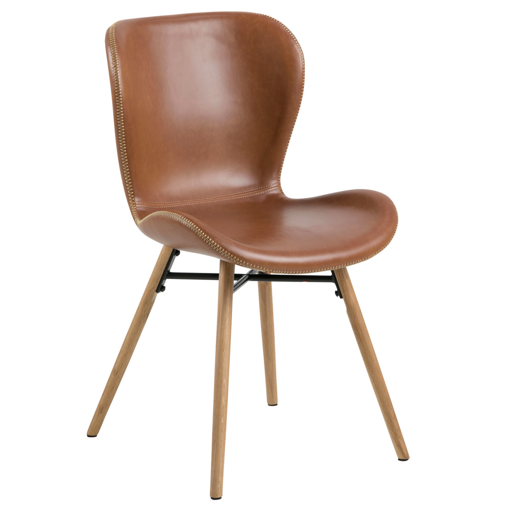 Krzesło Glena brązowa ekoskóra na dębowych nóżkach - zdjęcie 1