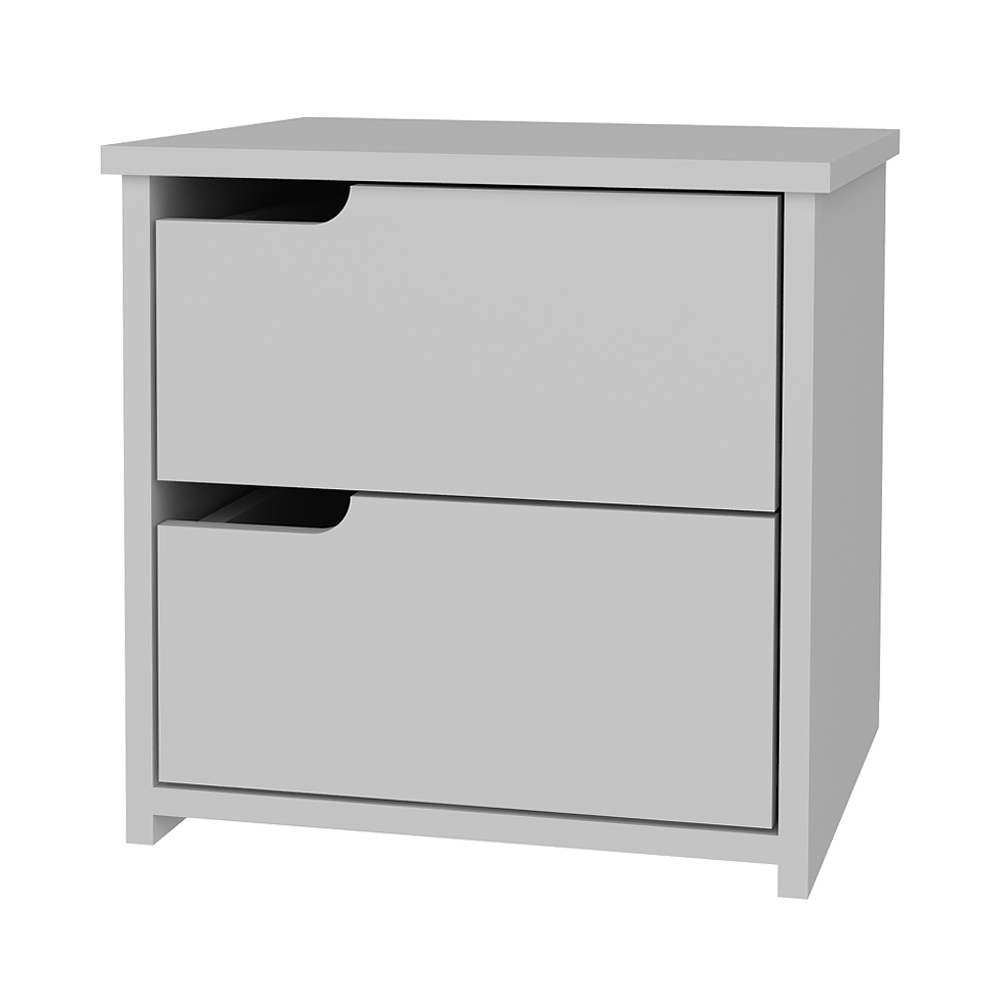 Szafka nocna Mellore z dwoma szufladami biała - zdjęcie 1