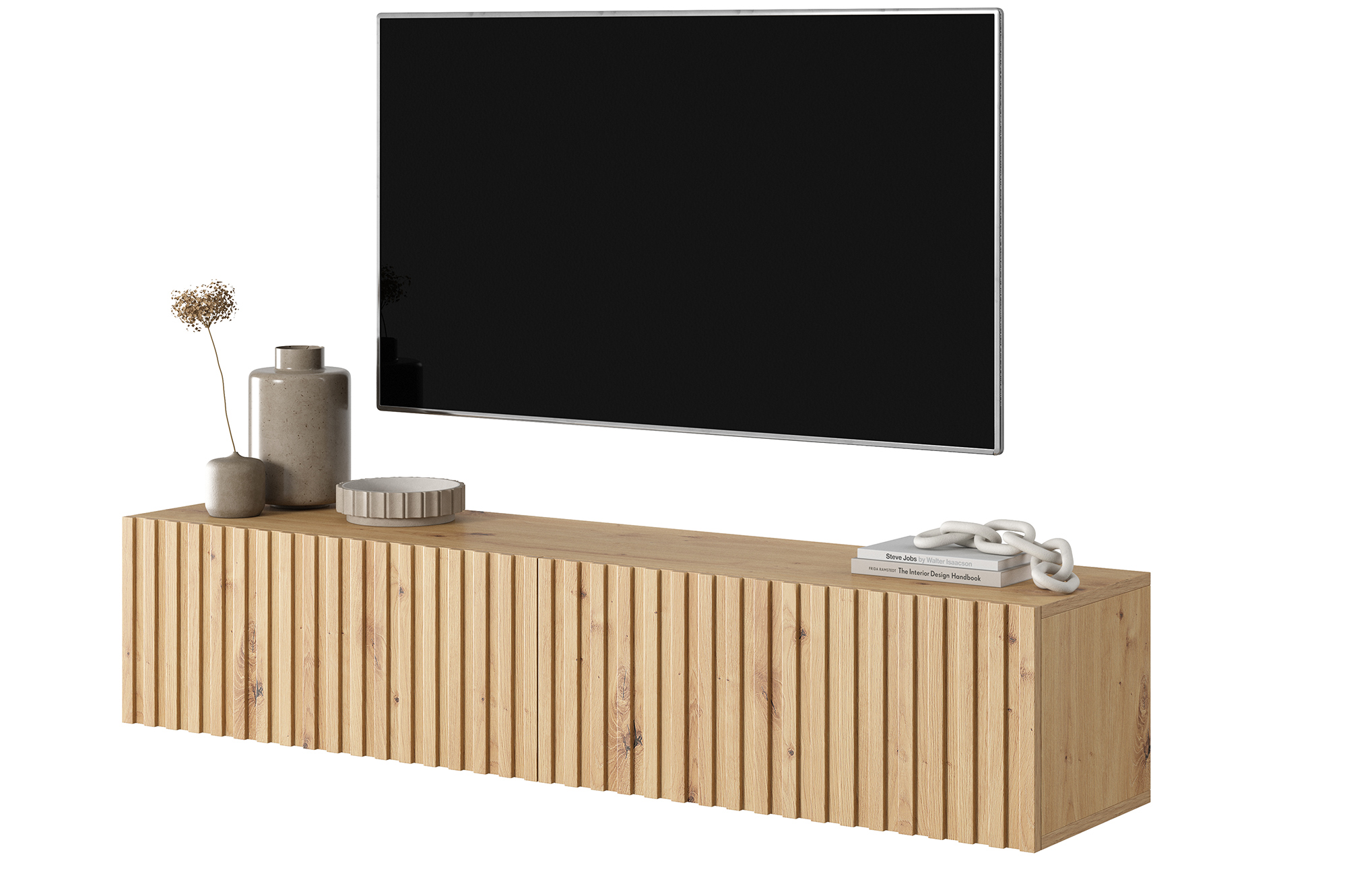 Szafka RTV Telire 140 cm dąb artisan lamele
