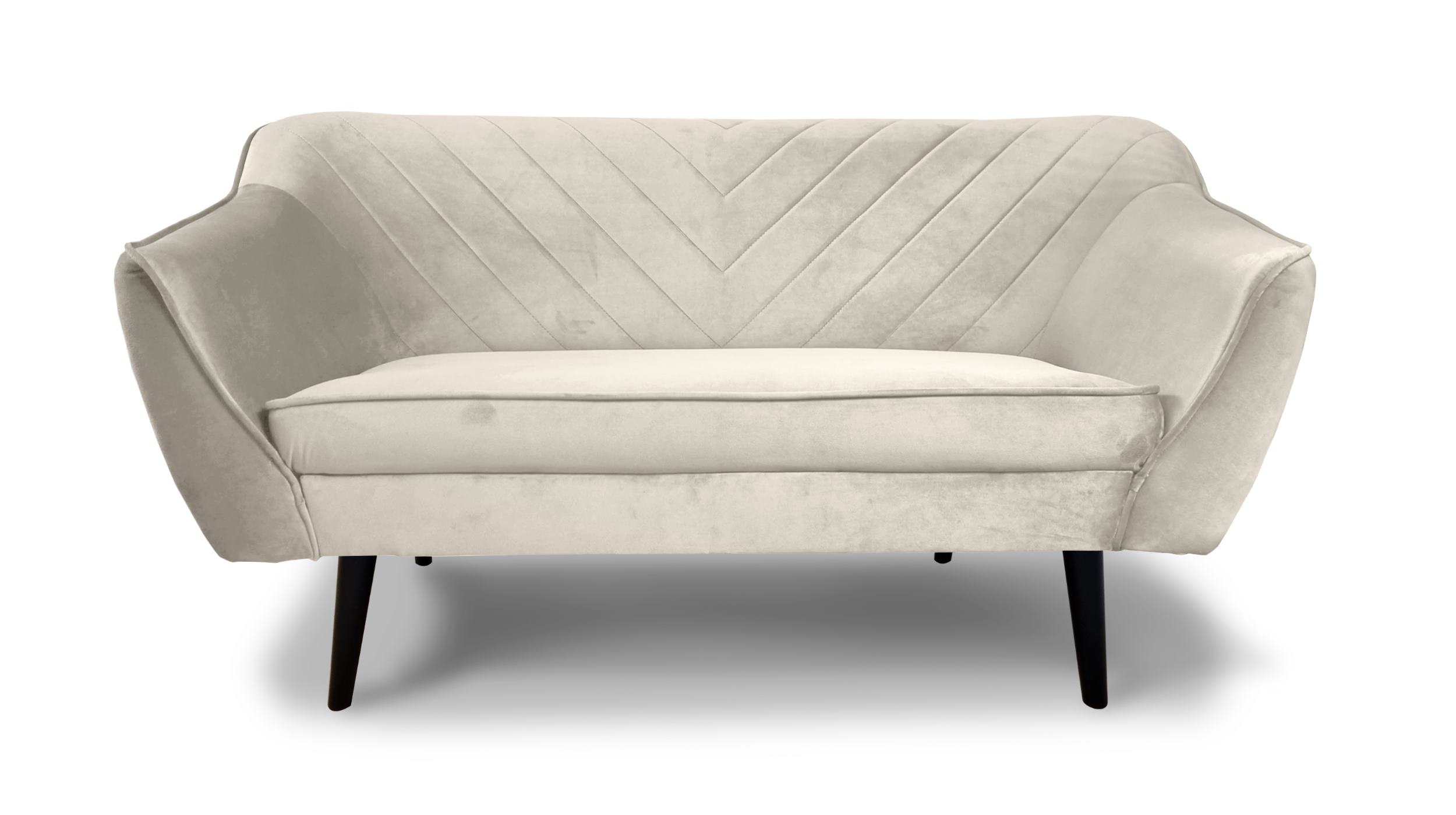 Sofa dwuosobowa Voltana beżowa velvet - zdjęcie 1