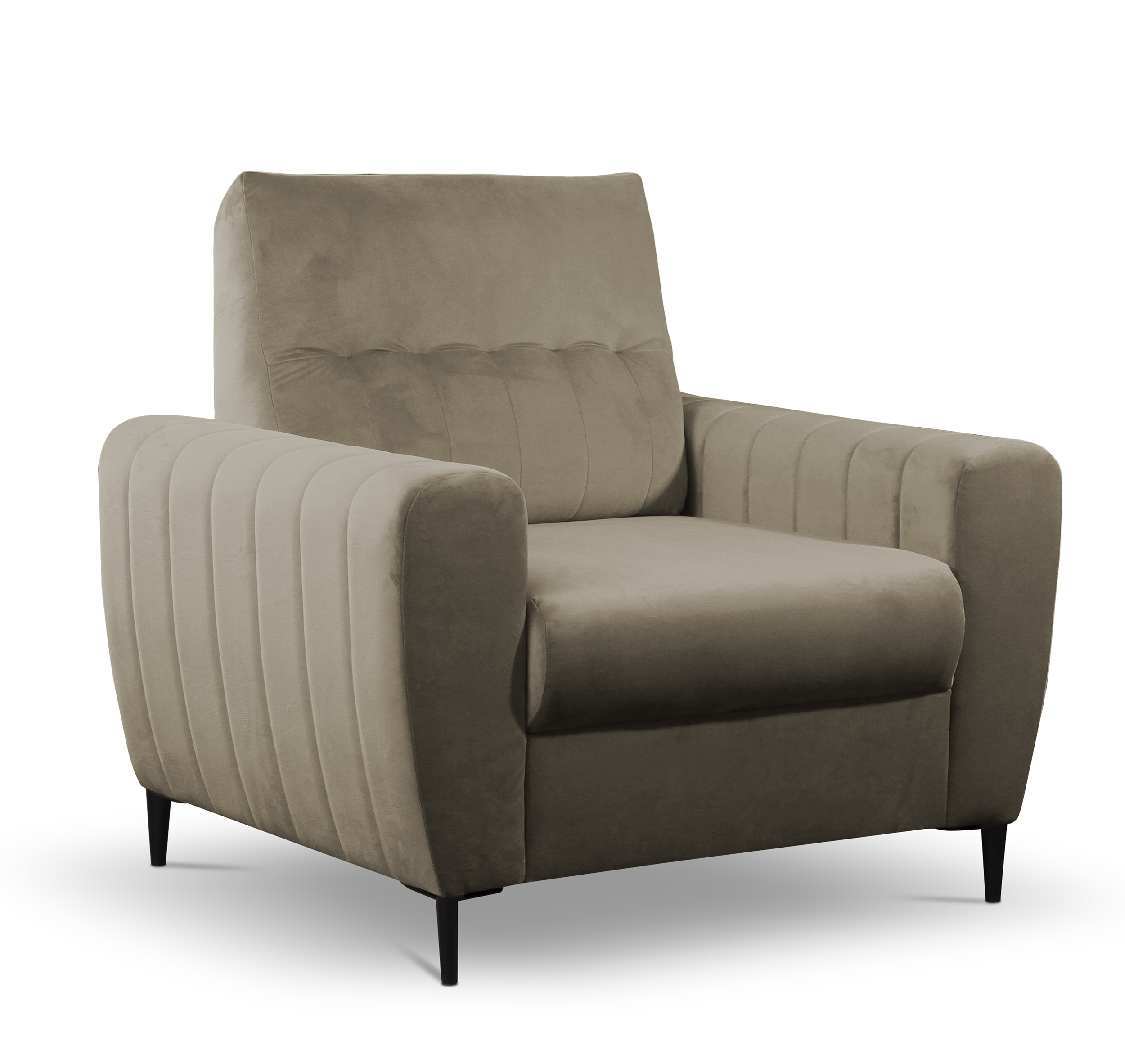 Fotel kubełkowy Laretta jasnobrązowy velvet - zdjęcie 1