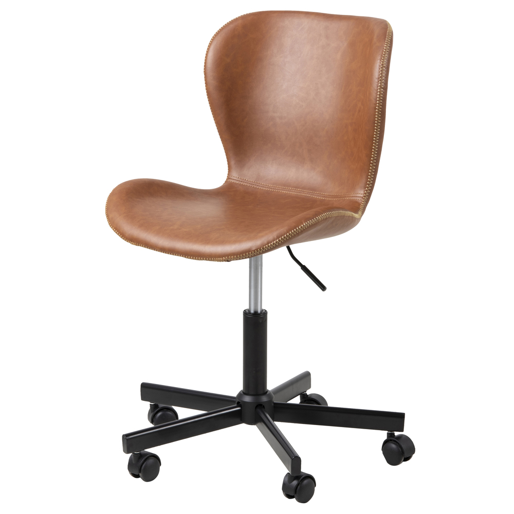 Fotel biurowy Glena z regulacją wysokości brązowa ekoskóra - zdjęcie 1