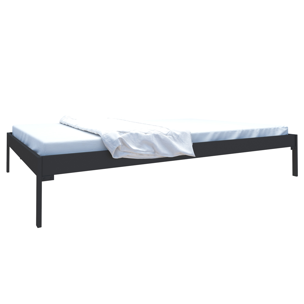 Łóżko dwuosobowe Kalord  metalowe czarne - zdjęcie 1