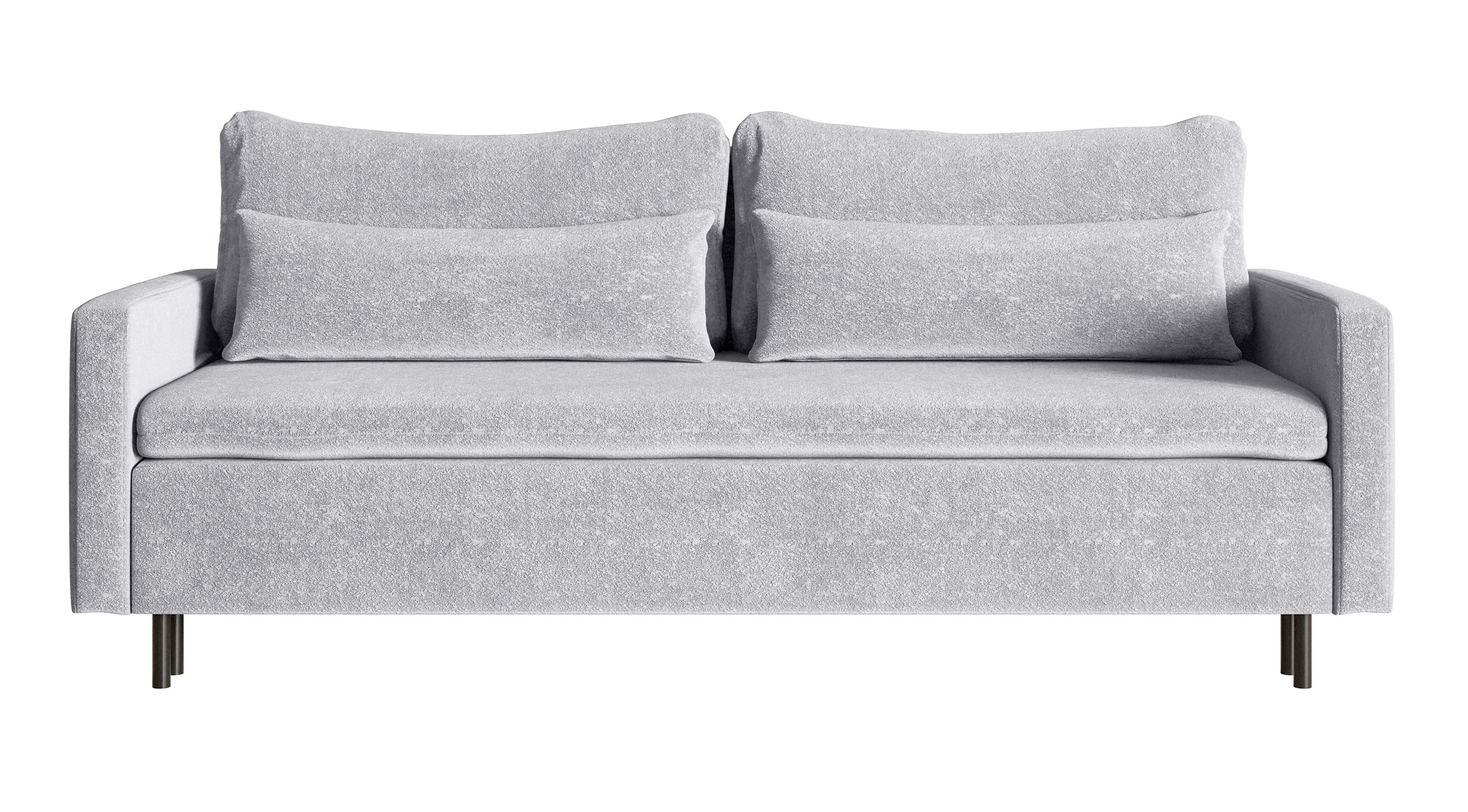 Kanapa rozkładana trzyosobowa Umpro z pojemnikiem jasnoszary boucle - zdjęcie 1