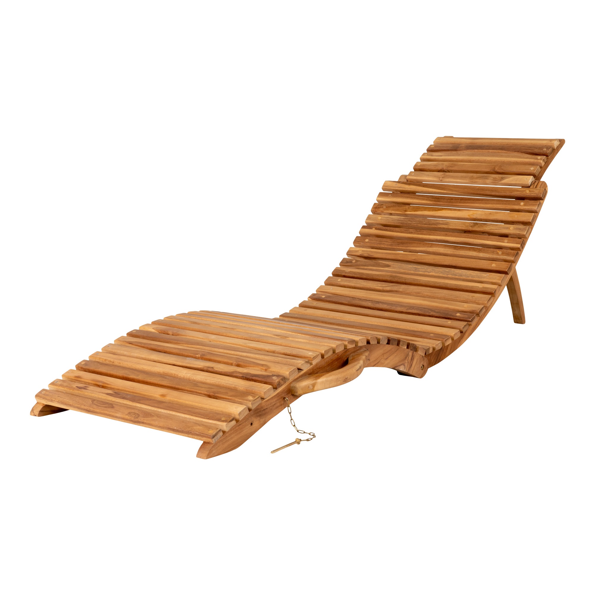 Leżak ogrodowy Shendurney z drewna tekowego - zdjęcie 1