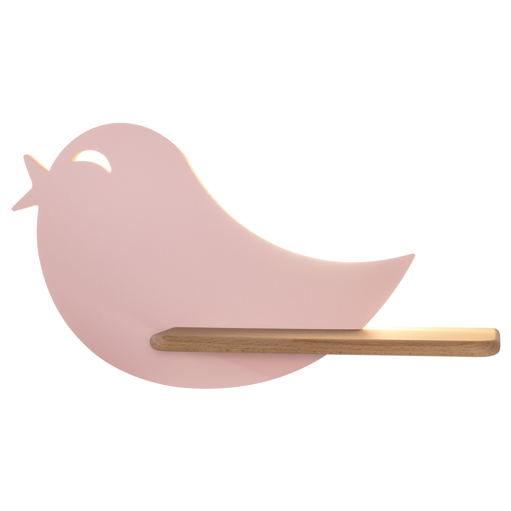 Kinkiet ścienny do pokoju dziecięcego Dreamie ptaszek różowy - zdjęcie 1