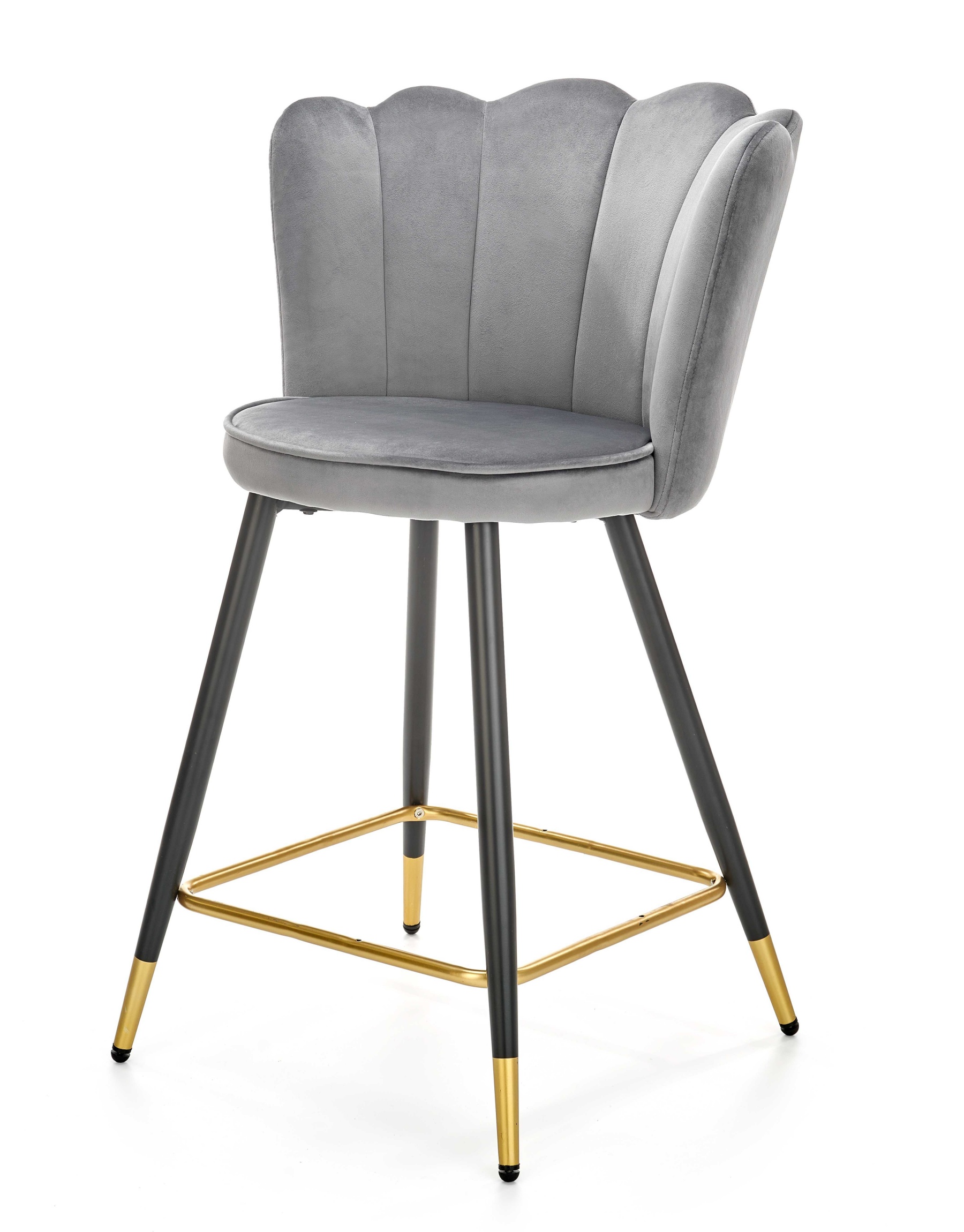 Hoker tapicerowany Lershizes popielaty velvet - zdjęcie 1