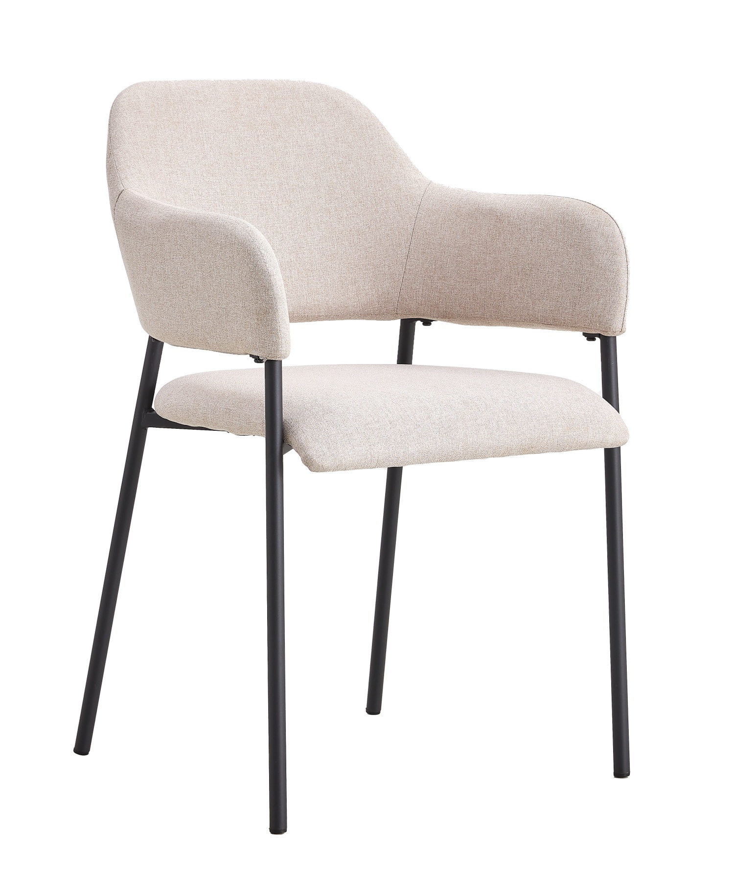 Krzesło tapicerowane z podłokietnikami Azhai beżowe - zdjęcie 1