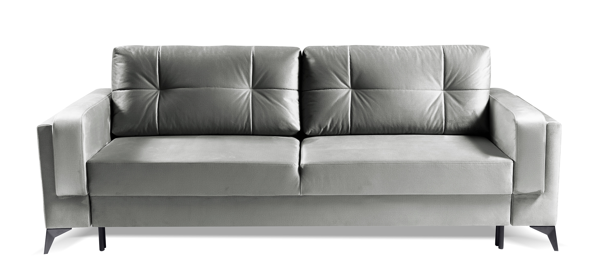 Kanapa rozkładana trzyosobowa Kontiala z pojemnikiem szara - zdjęcie 1