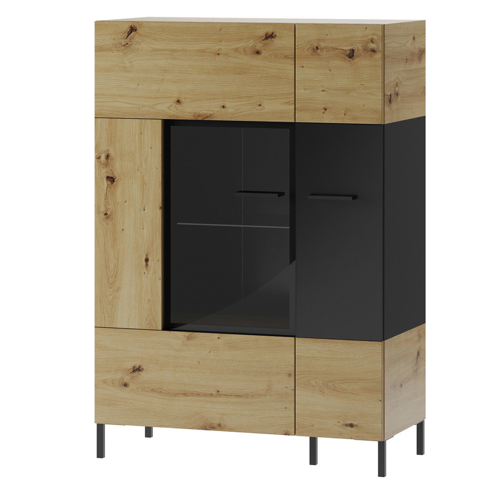 Witryna dwudrzwiowa Roalds z przeszkleniem niska - zdjęcie 1