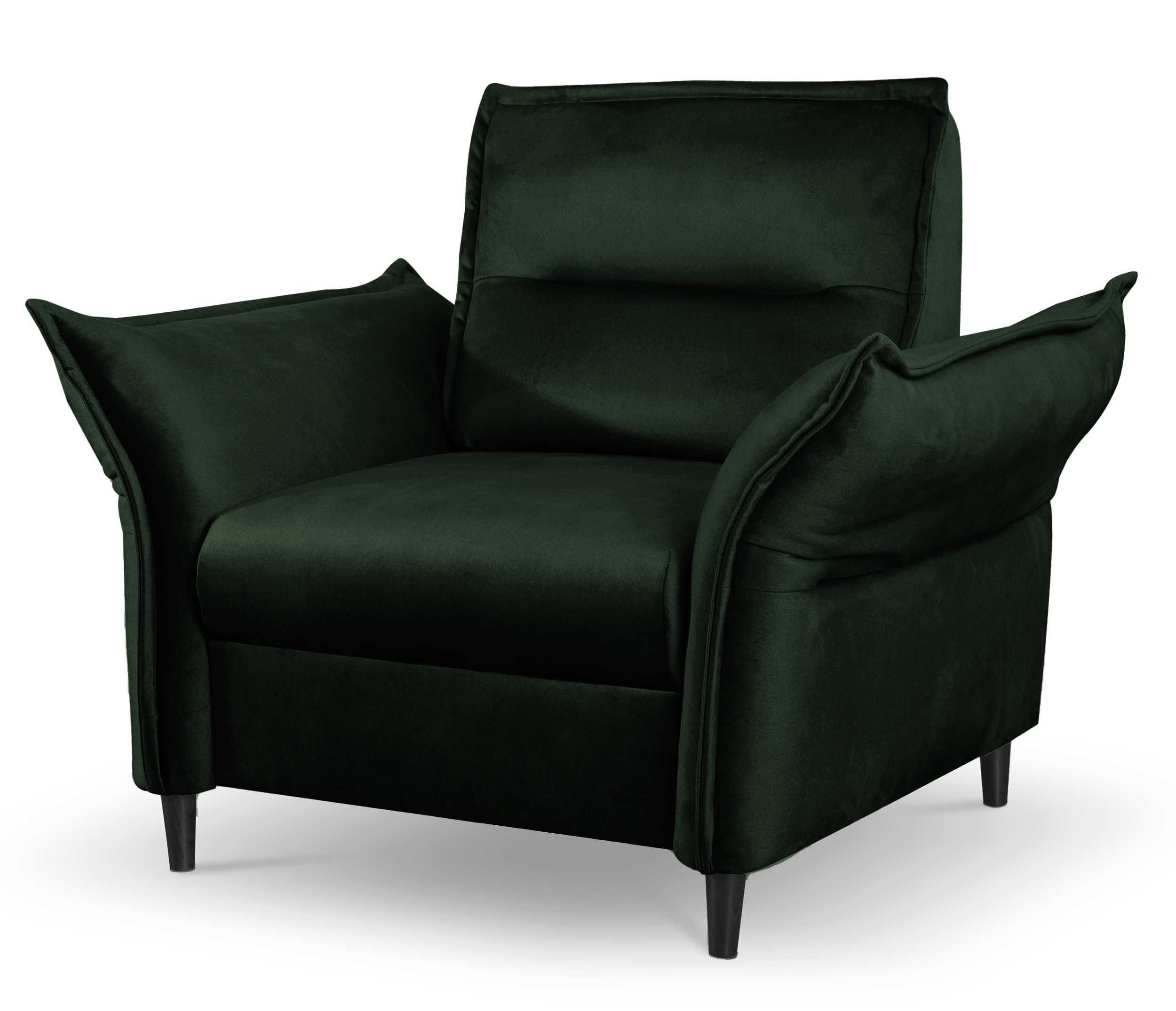 Fotel kubełkowy Wlora ciemnozielony velvet hydrofobowy - zdjęcie 1