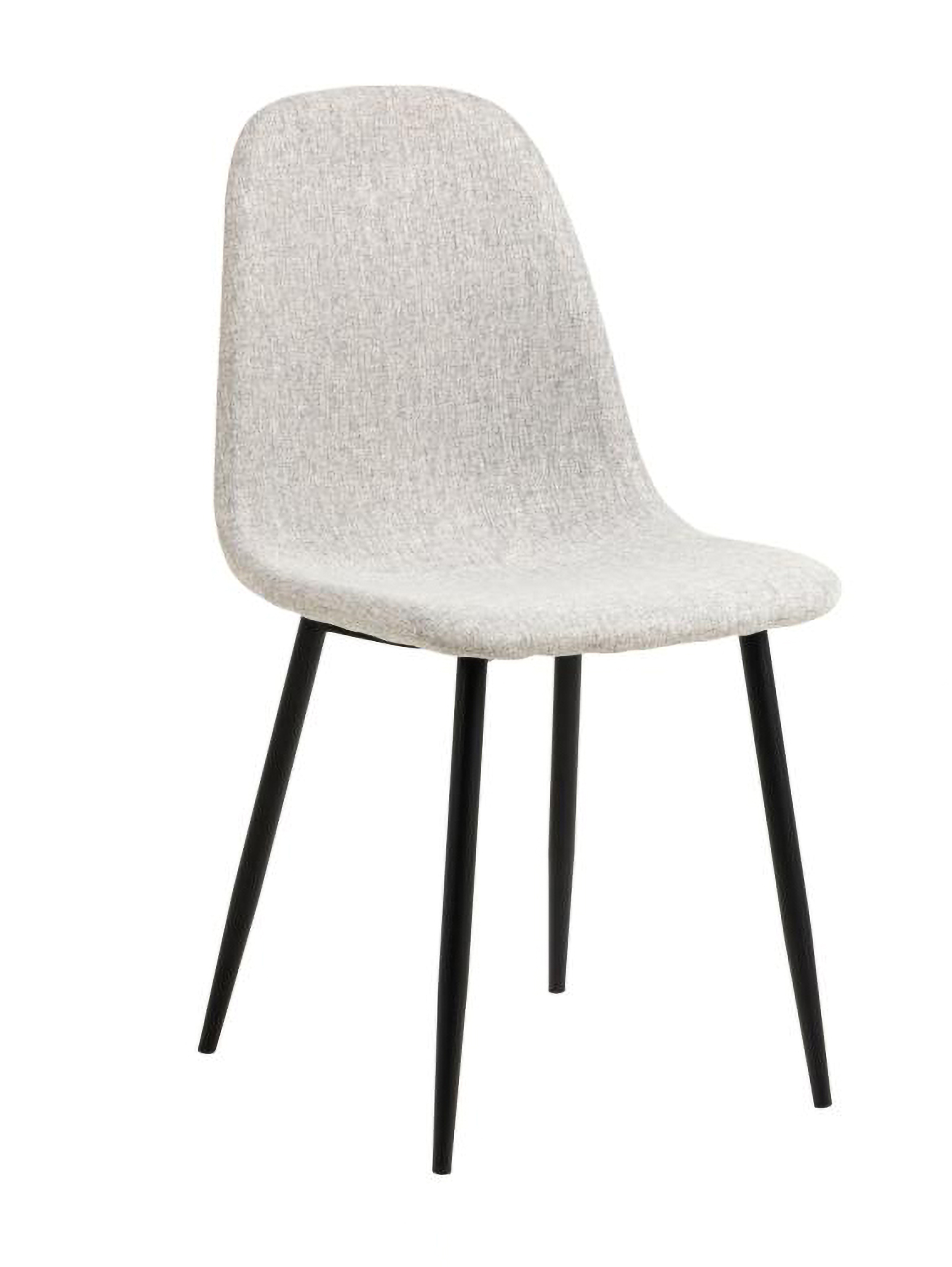 Krzesło tapicerowane Framons jasnoszare na metalowych czarnych nóżkach - zdjęcie 1