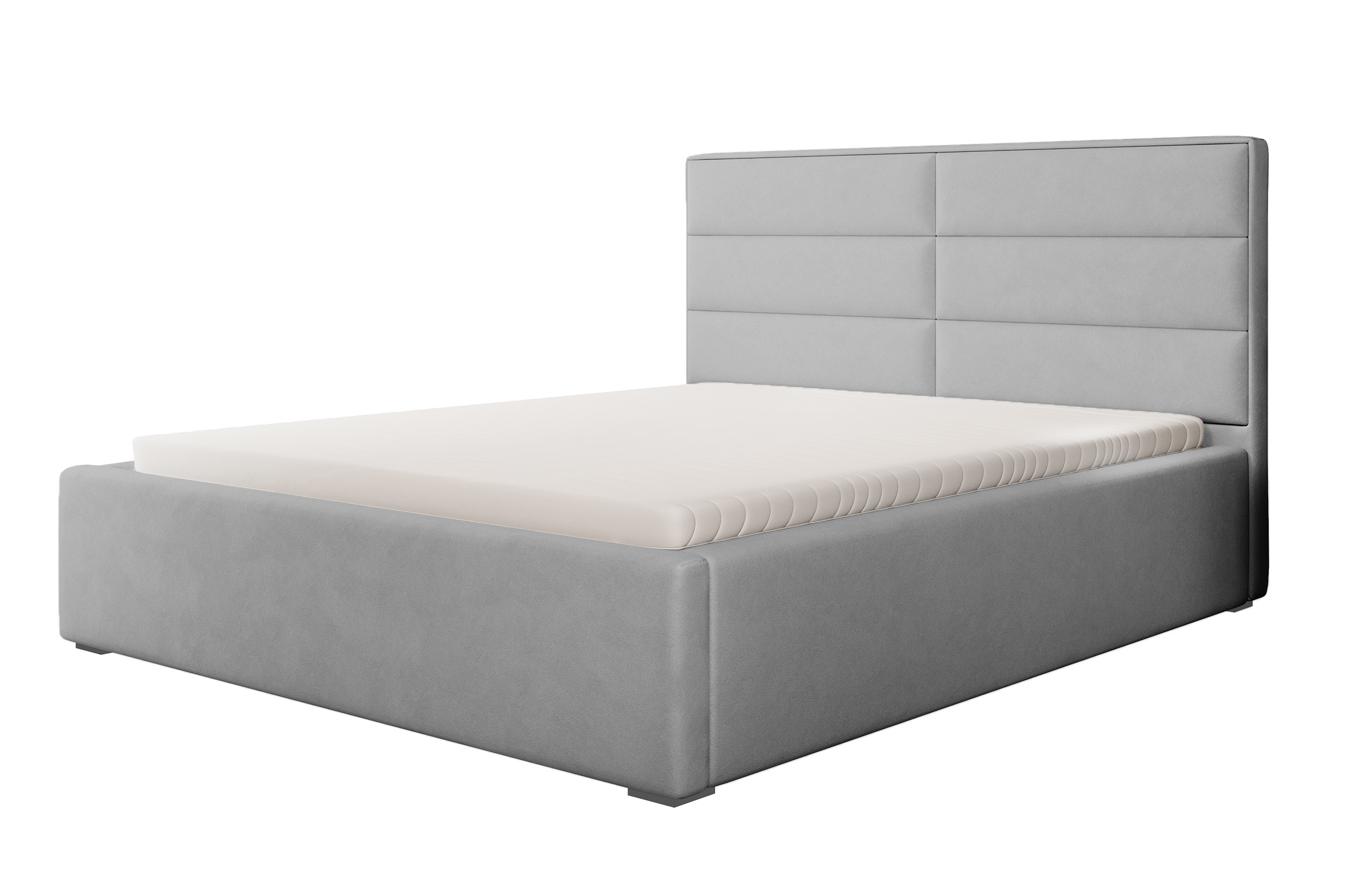 Łóżko tapicerowane 160x200 cm Valdamone z pojemnikiem hydrofobowe szare - zdjęcie 1