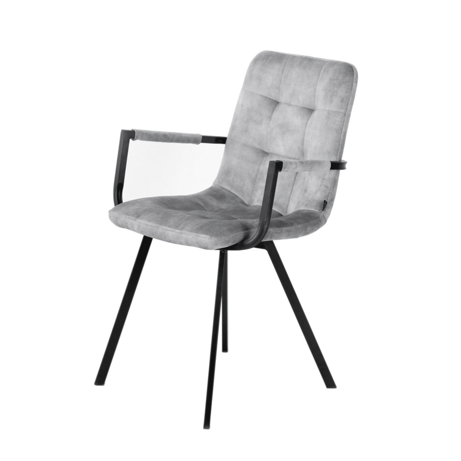 Krzesło tapicerowane z podłokietnikami Unurgunite jasnoszare