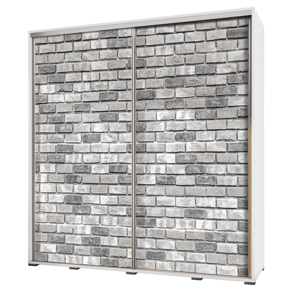 Szafa Wenecja 205 cm Szare cegiełki - zdjęcie 1