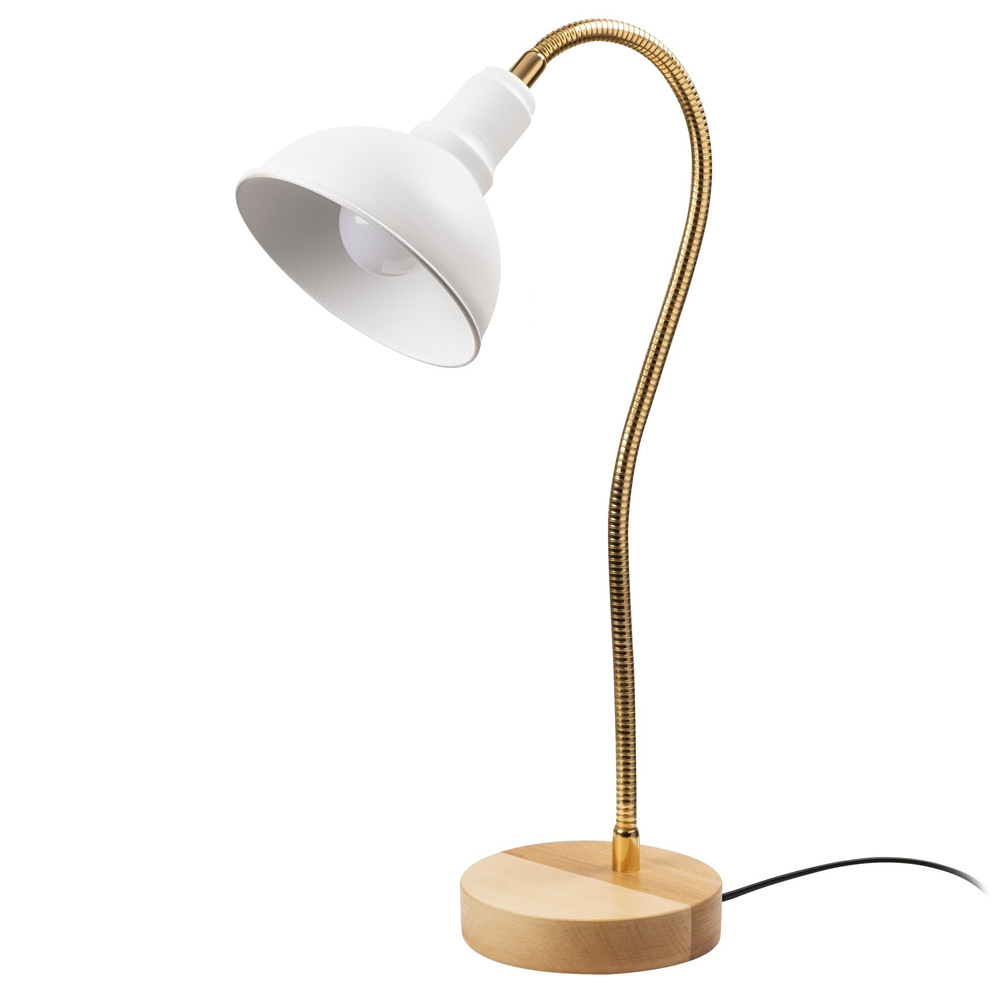 Lampa stołowa Pacquita z regulacją średnica 16 cm biała - zdjęcie 1