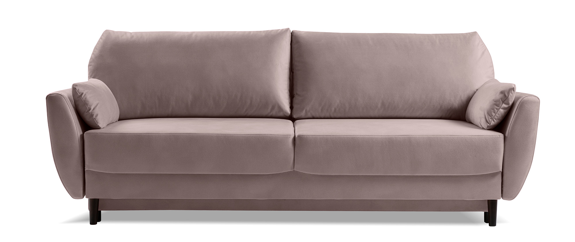 Kanapa rozkładana trzyosobowa Toivola z pojemnikiem różowa welur hydrofobowy - zdjęcie 1