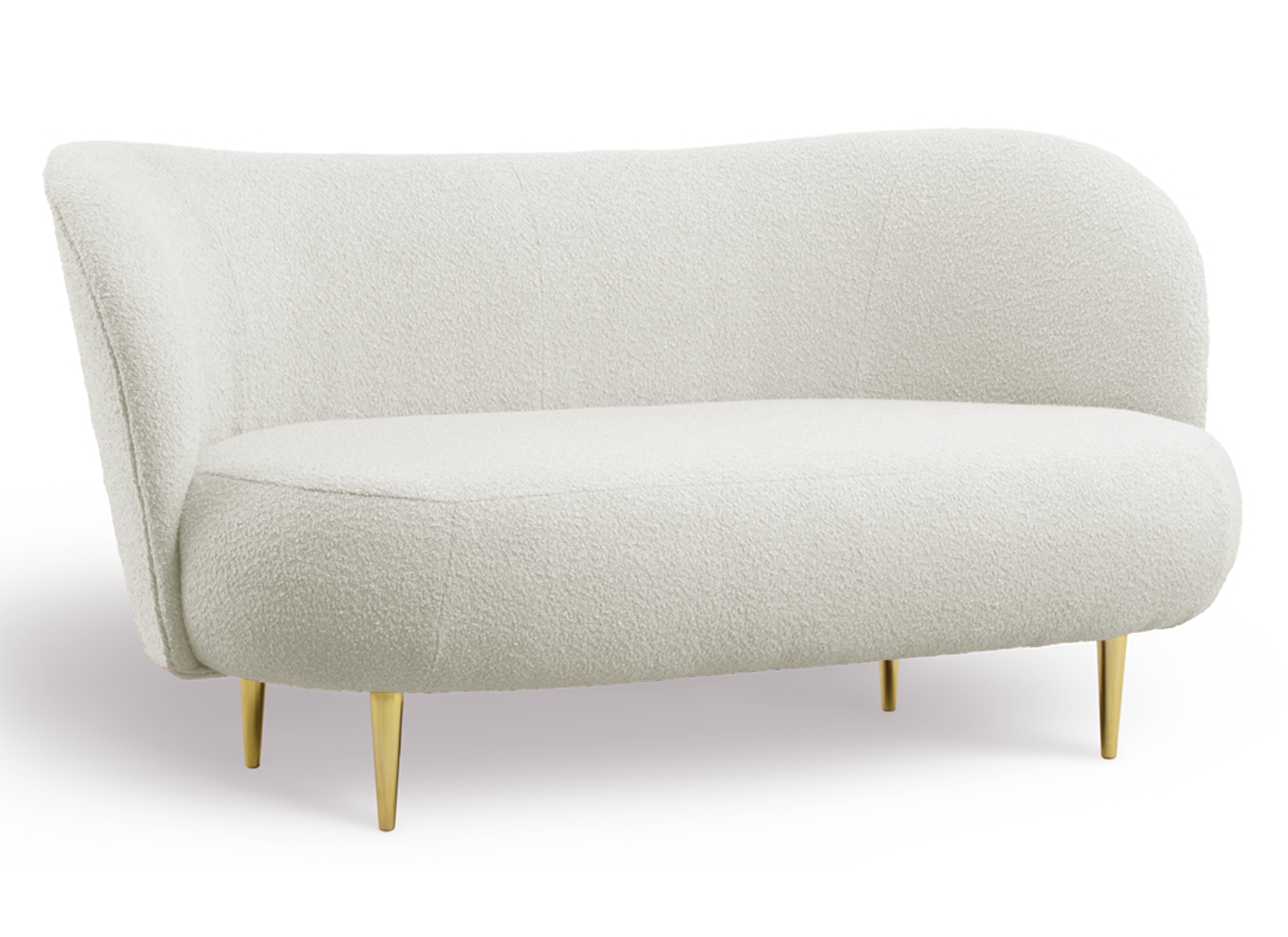 Sofa trzyosobowa Alago kremowa boucle na złotych nogach - zdjęcie 1