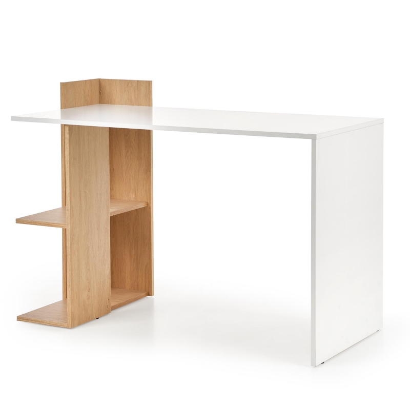 Biurko Pomeline dąb - biel - zdjęcie 1