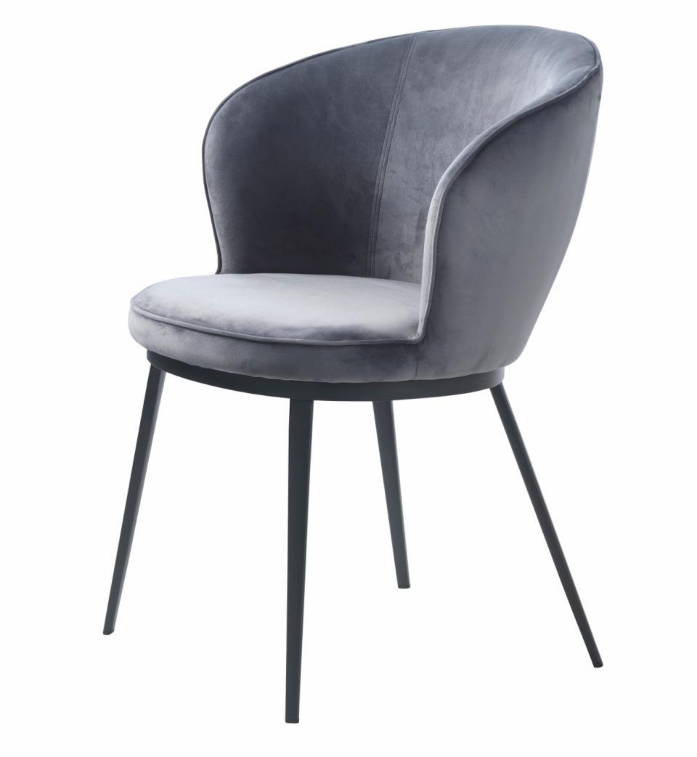 Krzesło tapicerowane Morgons szary velvet - zdjęcie 1