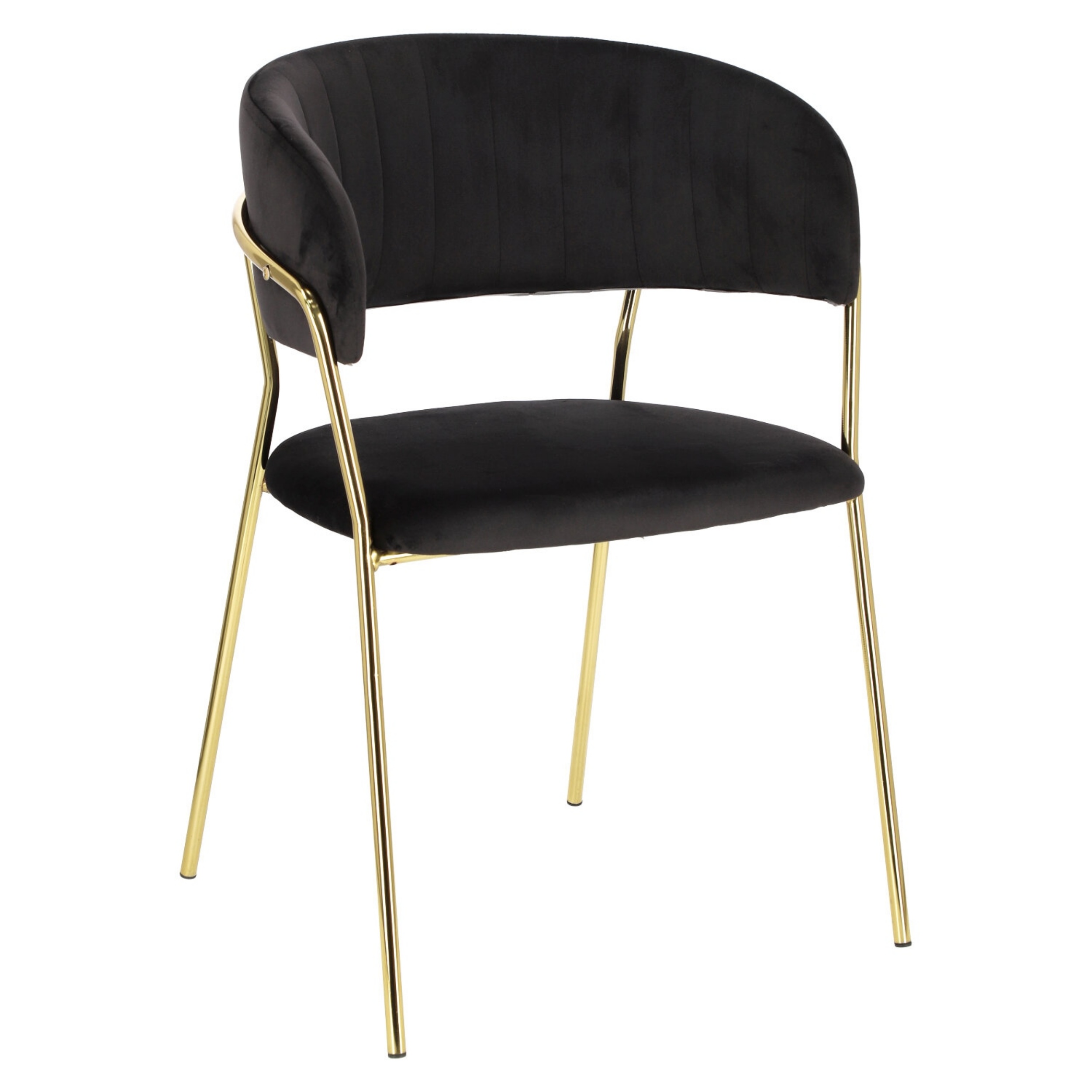Krzesło tapicerowane Ionsky czarne na złotych nogach