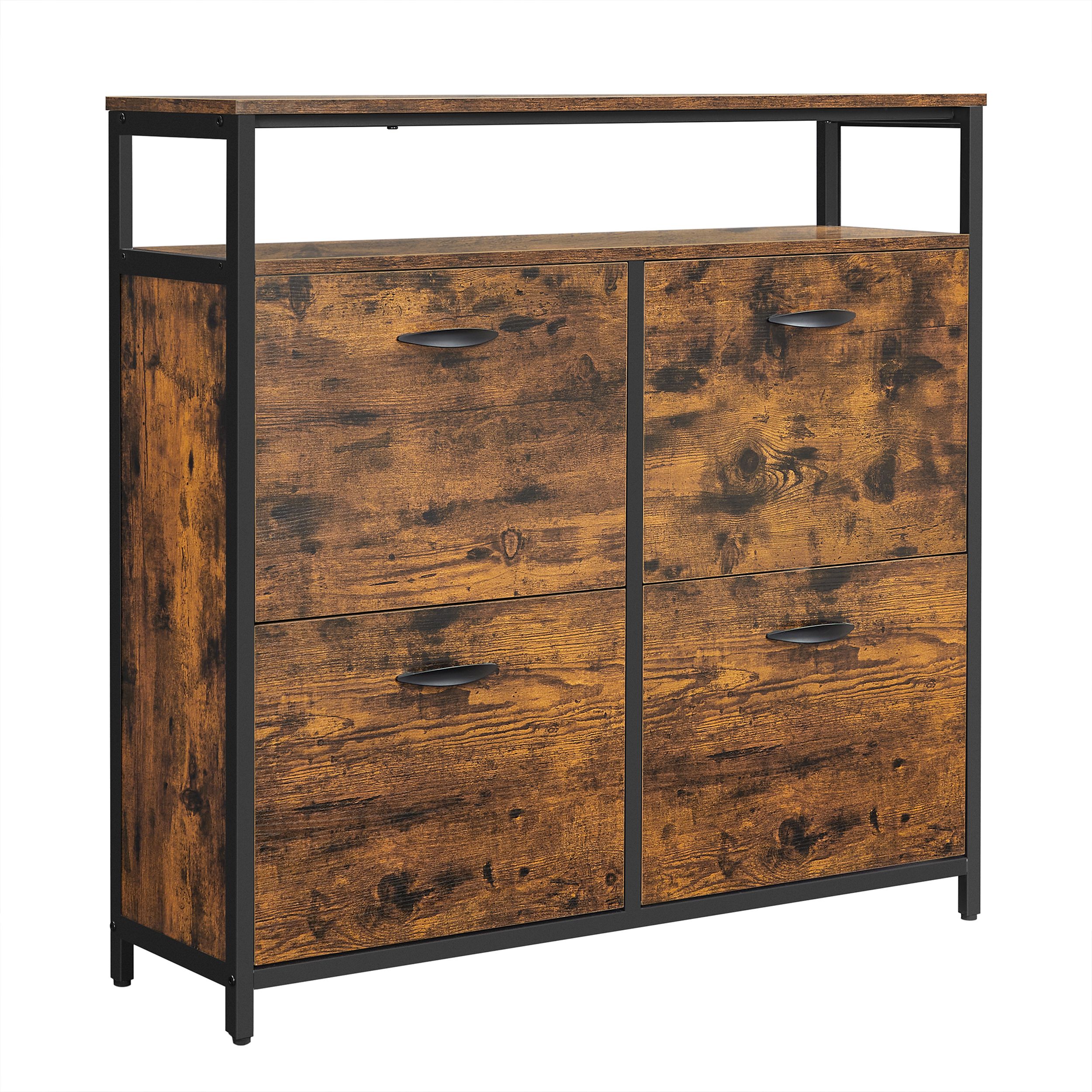 Szafka na buty Ramizu z podwójną półką i czterema przegrodami - zdjęcie 1