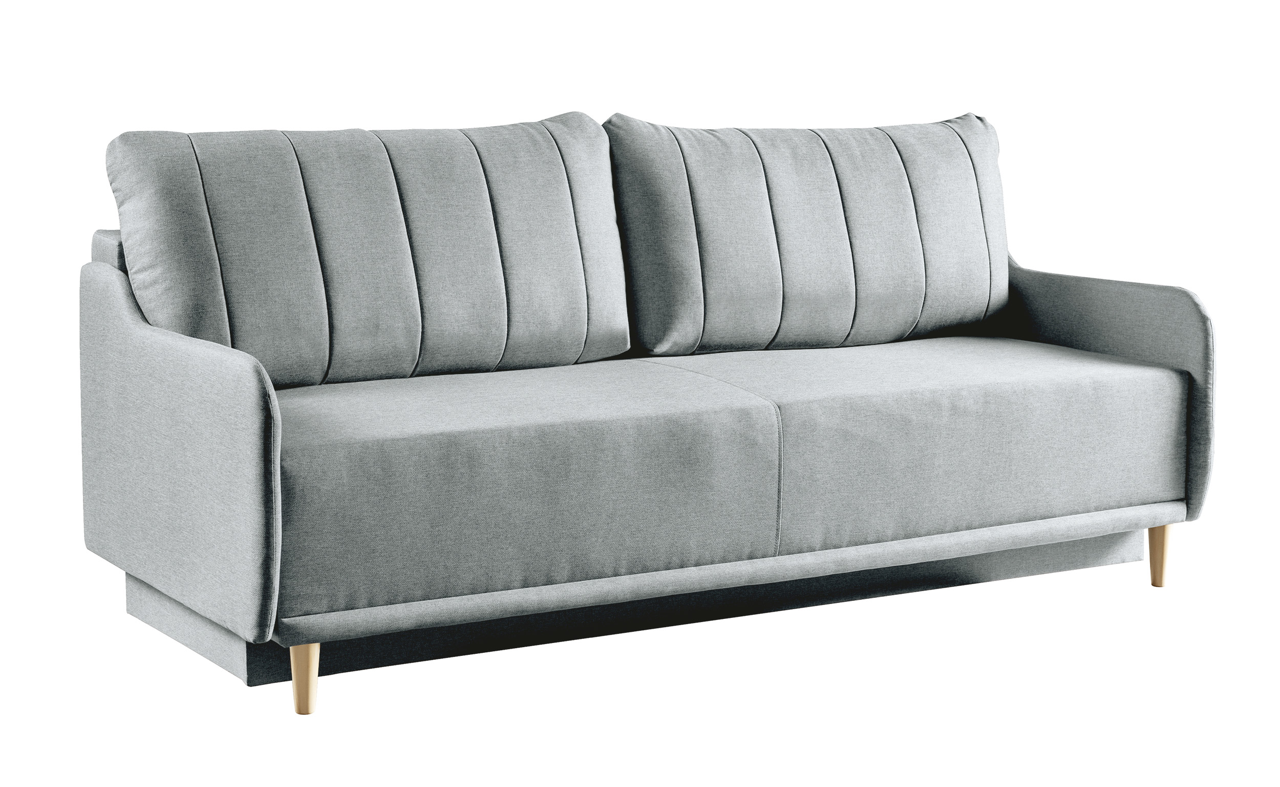 Kanapa trzyosobowa Lemmora z funkcją spania jasnoszara plecionka - zdjęcie 1