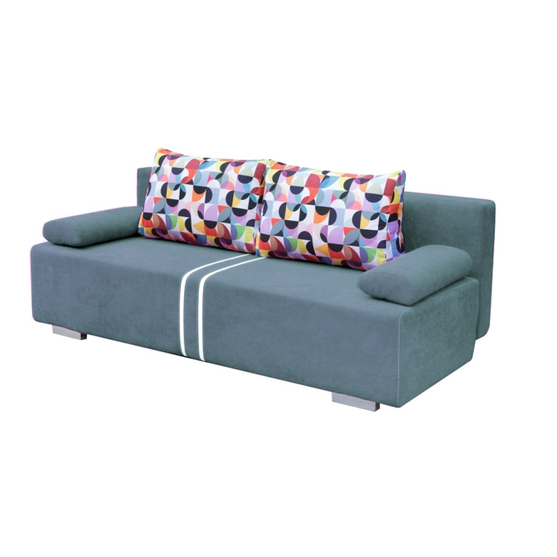 OUTLET - Wersalka rozkładana dwuosobowa Cansas 2 bladoniebieska plecionka - zdjęcie 1