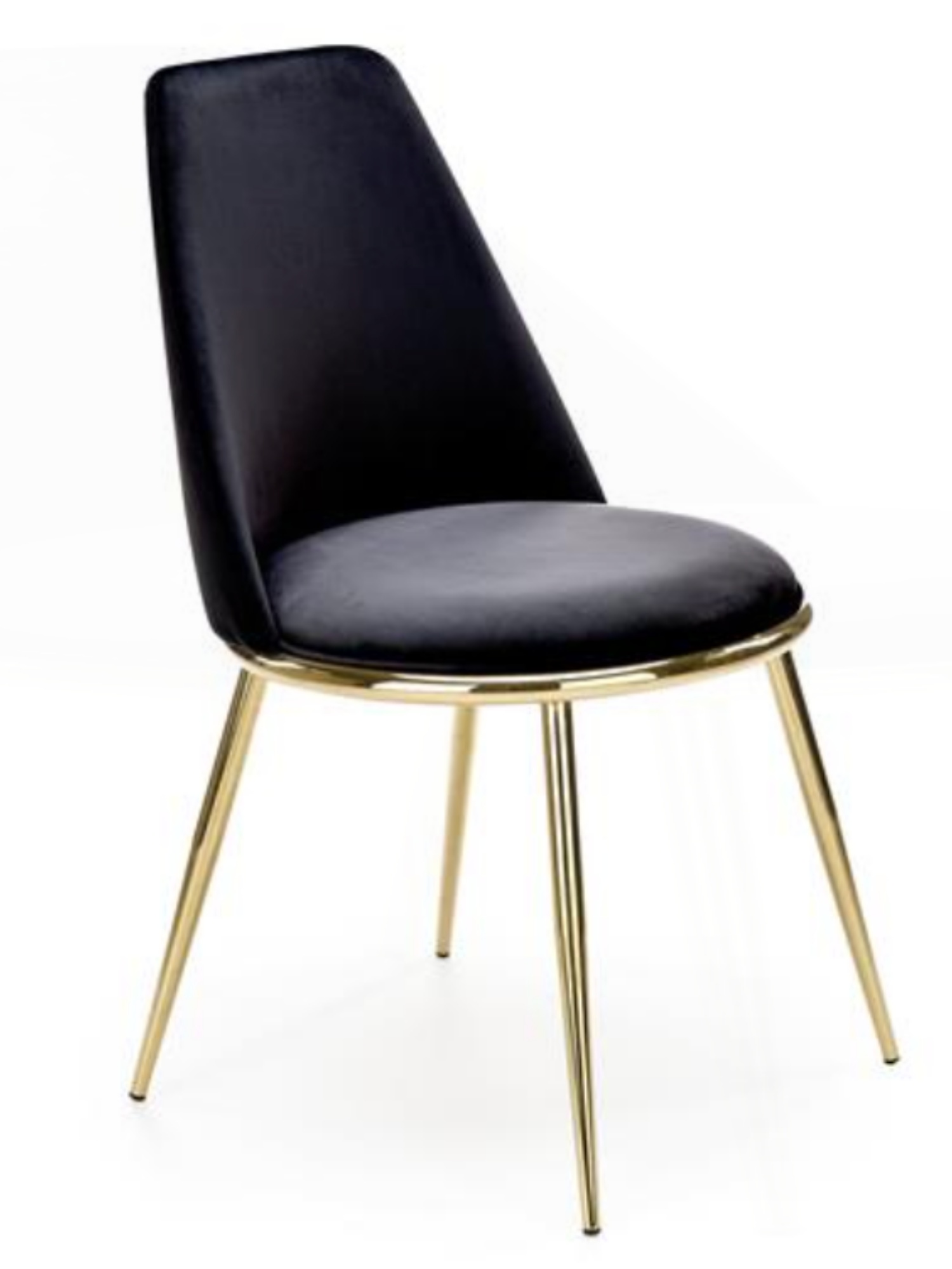 Krzesło tapicerowane Kottayam czarne na złotej podstawie
