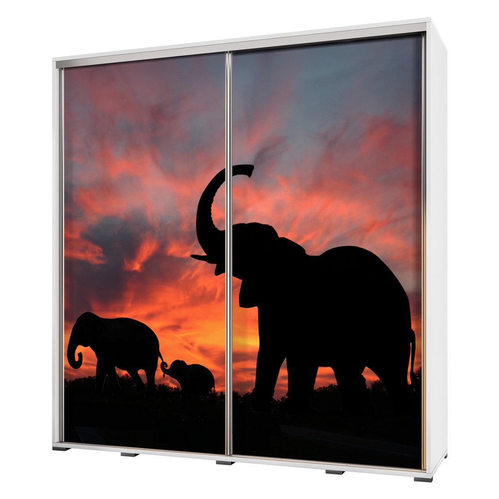 Szafa Wenecja 205 cm Słonie na sawannie - zdjęcie 1