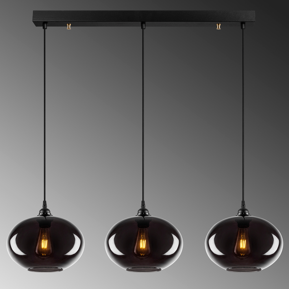 Lampa wisząca Communis x3 dymiony klosz 97 cm - zdjęcie 1