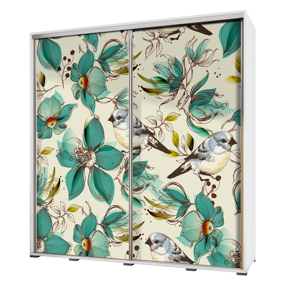 Szafa Wenecja 205 cm Malowane ptaszki - zdjęcie 1