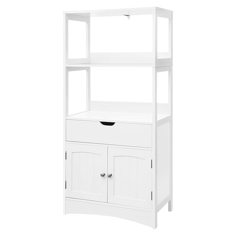 Regał łazienkowy Wlens rustykalny słupek z szufladą i szafką - zdjęcie 1