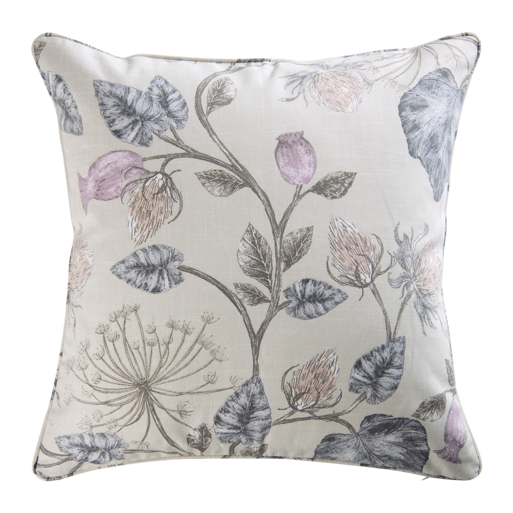 Poduszka dekoracyjna Macnal 45x45 cm kremowa z wzorem - zdjęcie 1