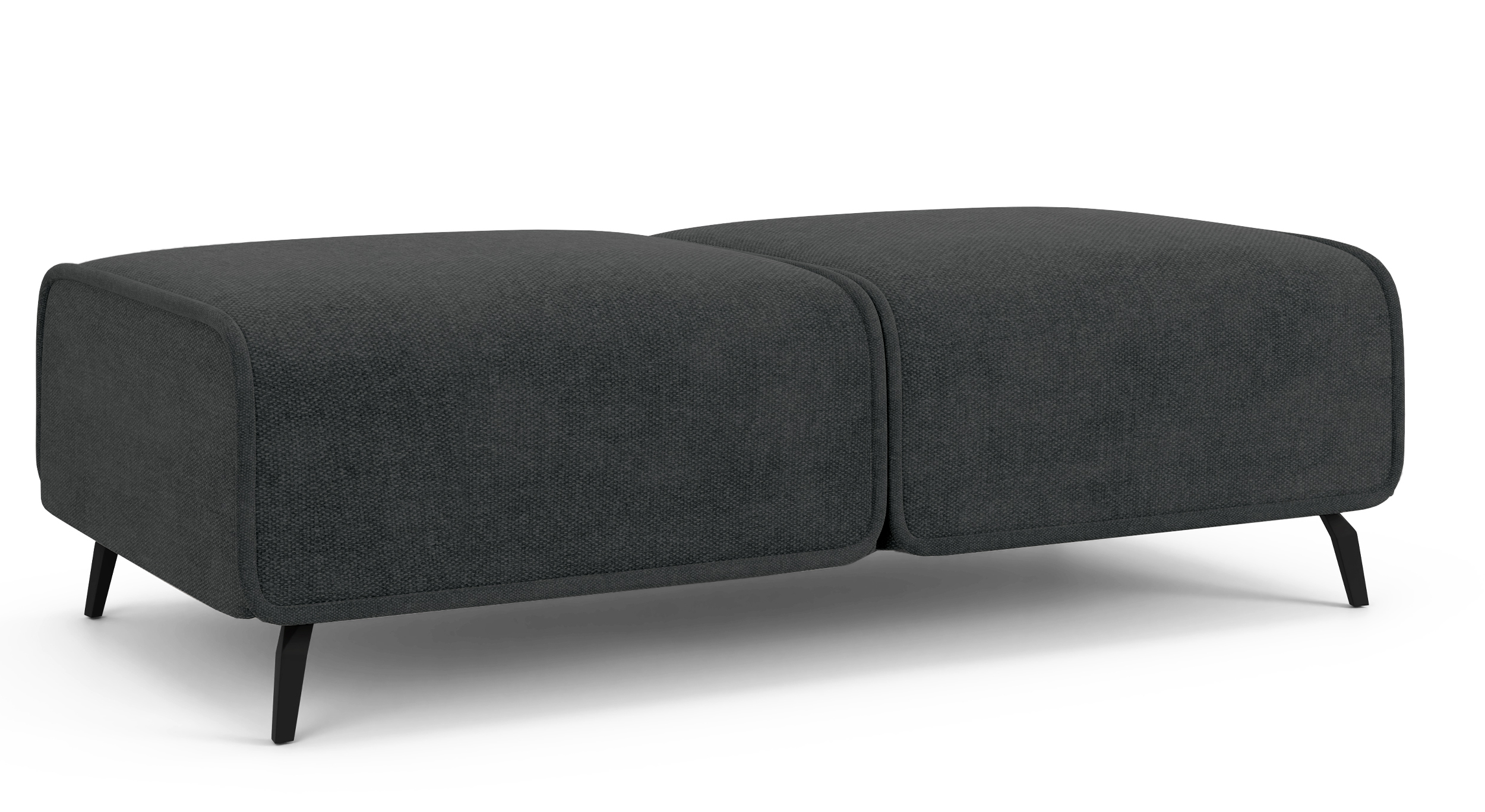 Pufa podwójna Rumbia czarna szenil łatwoczyszczący - zdjęcie 1