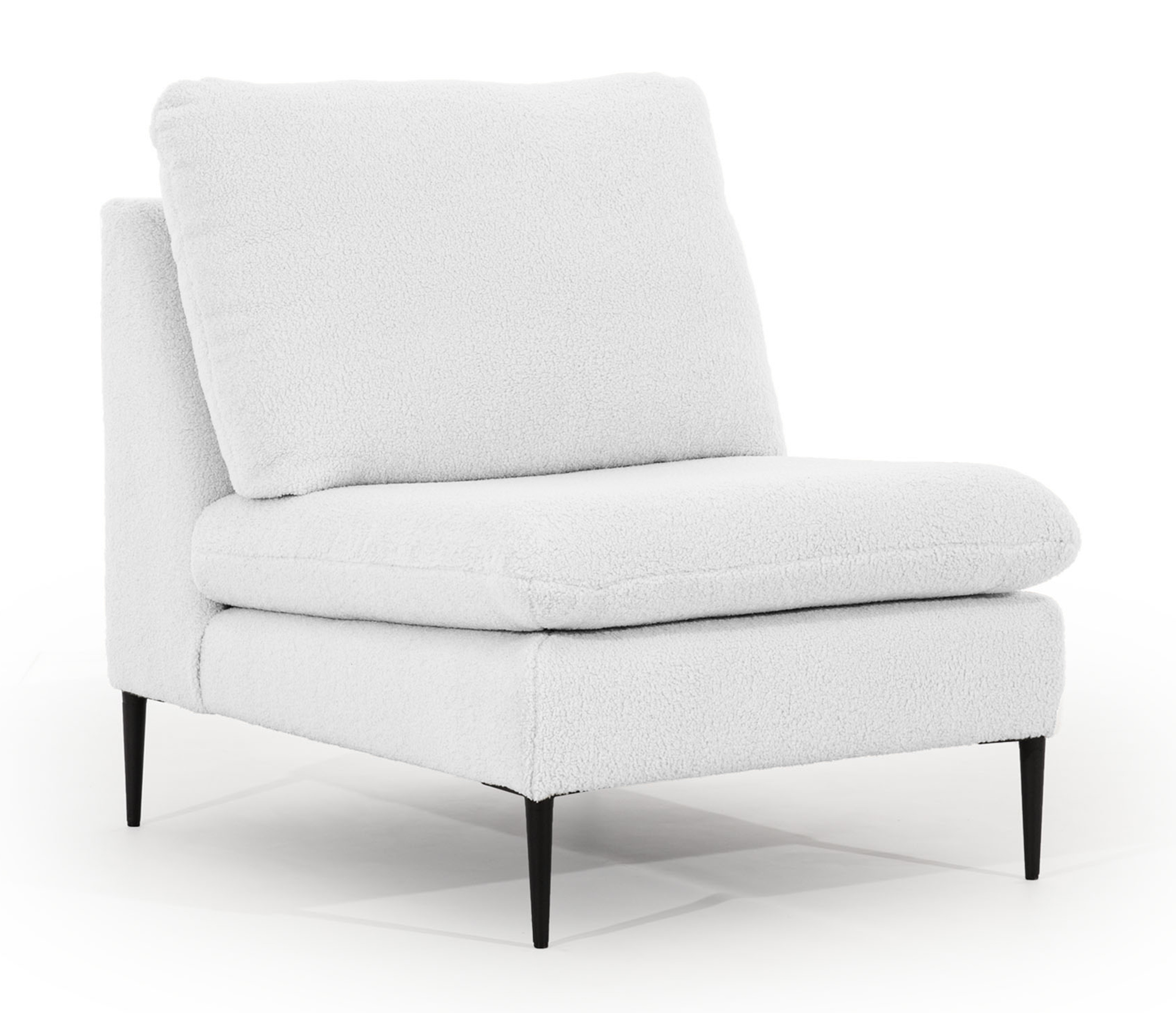 Fotel kubełkowy Mensanello jasnoszary w tkaninie boucle - zdjęcie 1