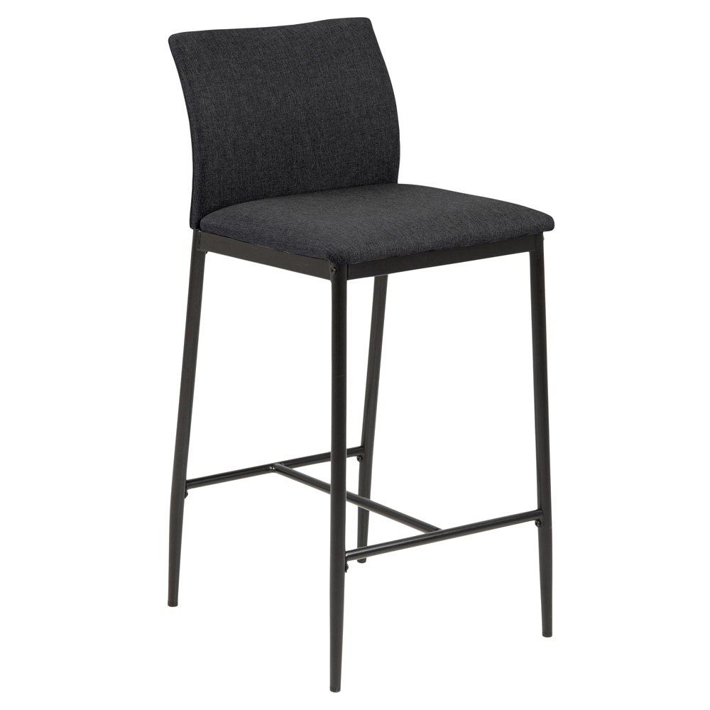 Hoker tapicerowany Tayla szara plecionka 90,5 cm - zdjęcie 1