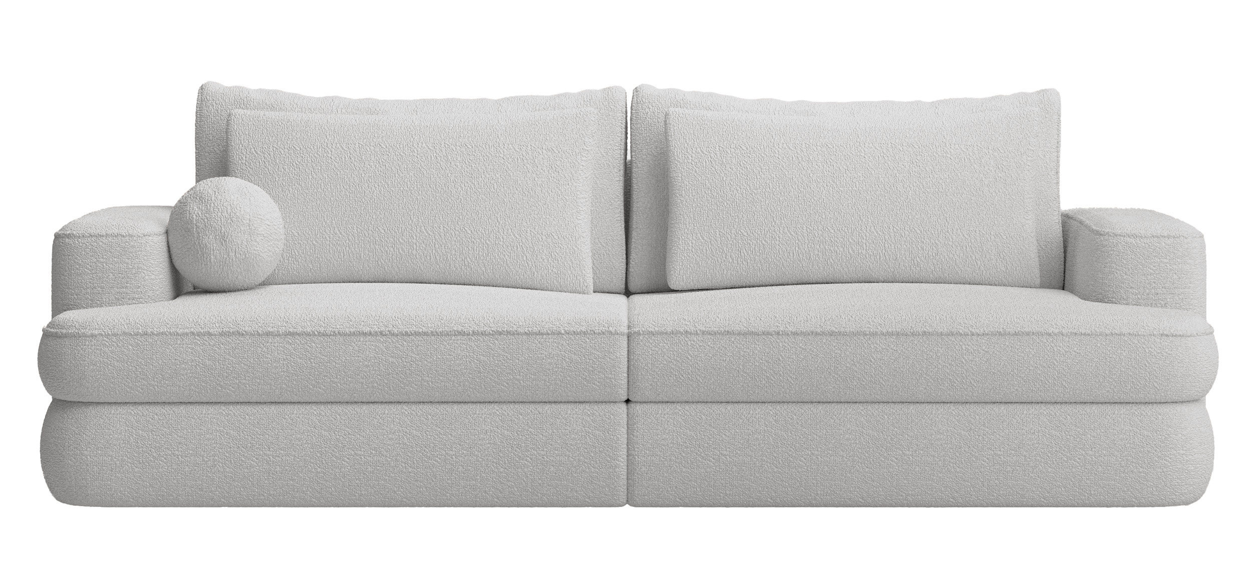 Kanapa rozkładana trzyosobowa Melio z pojemnikiem jasnoszara boucle - zdjęcie 1