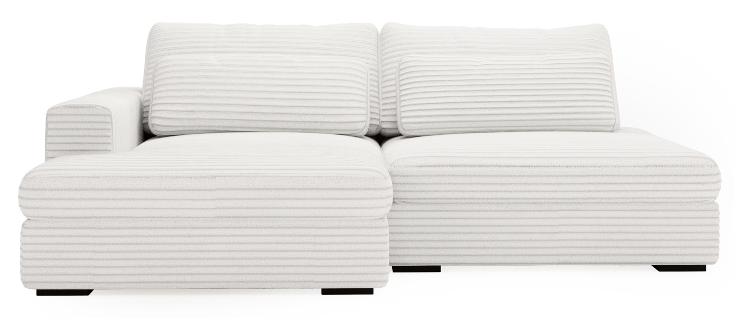 Narożnik z funkcją spania Lemmu L-kształtny kremowy gruby sztruks lewostronny - zdjęcie 1