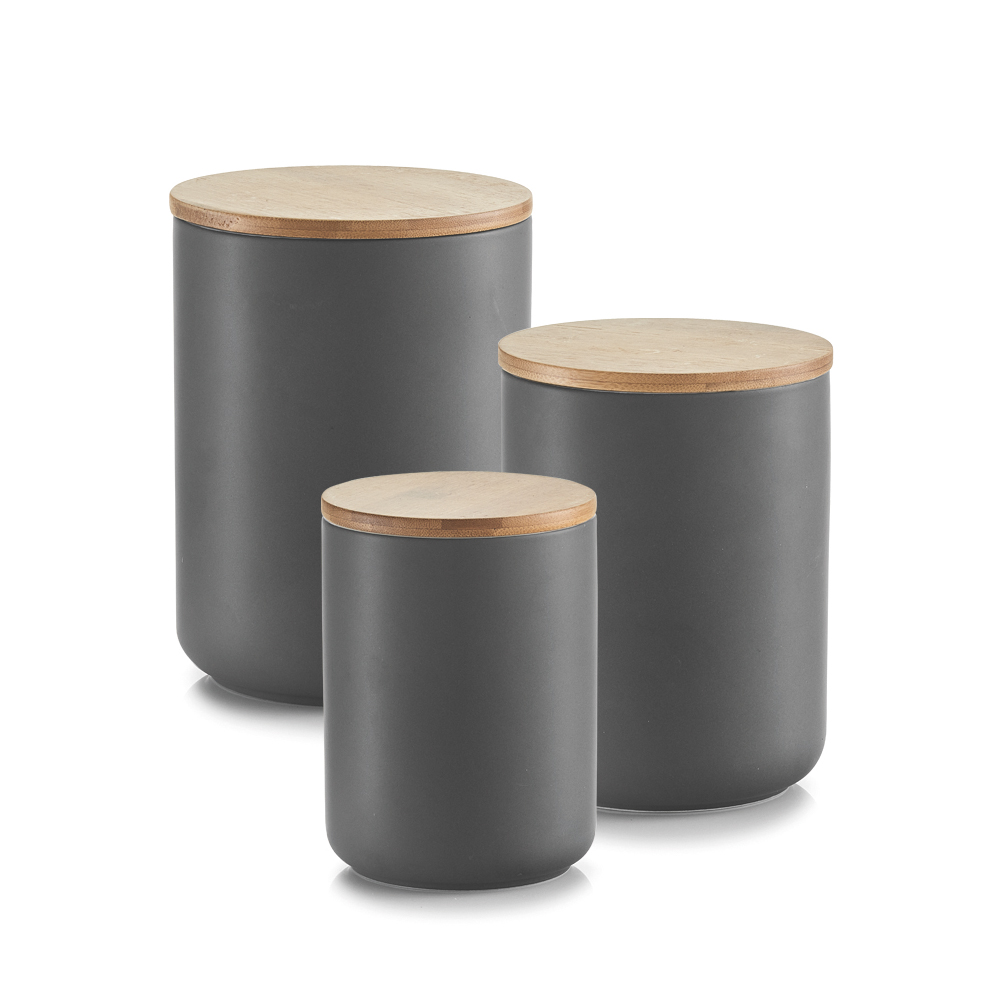 Pojemnik do przechowywania Cremi z ceramiki antracytowy - zdjęcie 1