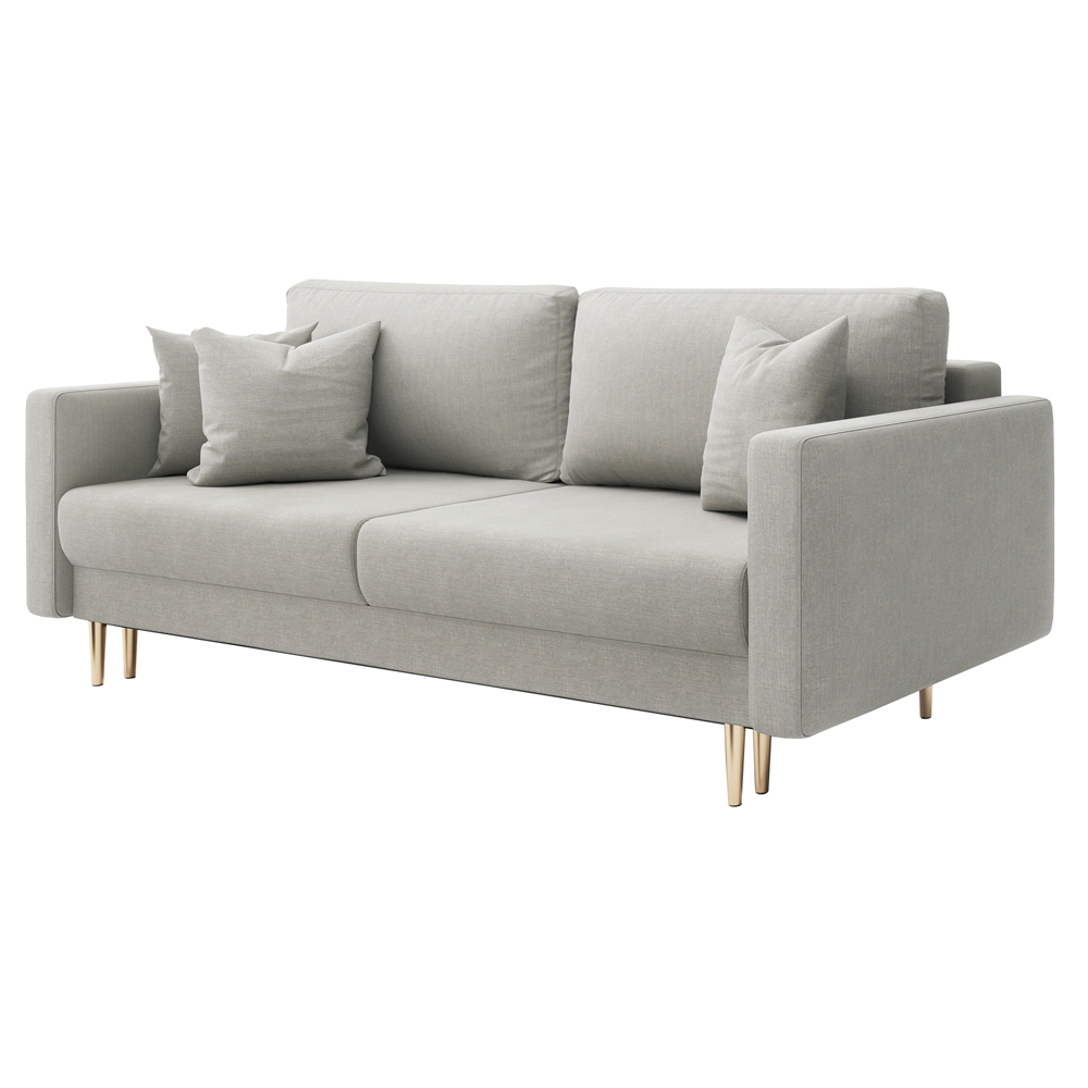 Kanapa rozkładana trzyosobowa Valico jasnoszara - zdjęcie 1