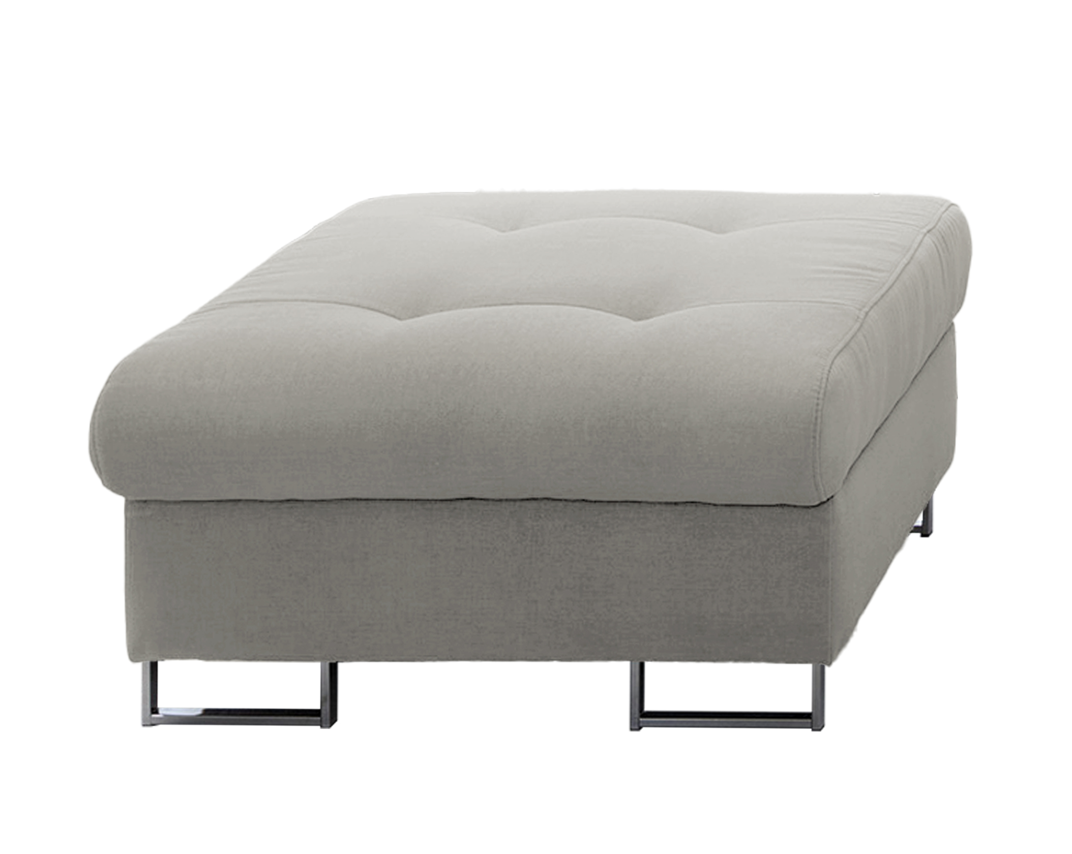 Pufa Novella szara w tkaninie hydrofobowej plecionka - zdjęcie 1