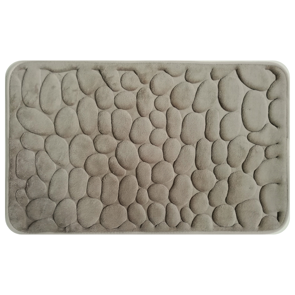 Dywanik do łazienki Gullit z motywem kamieni taupe - zdjęcie 1