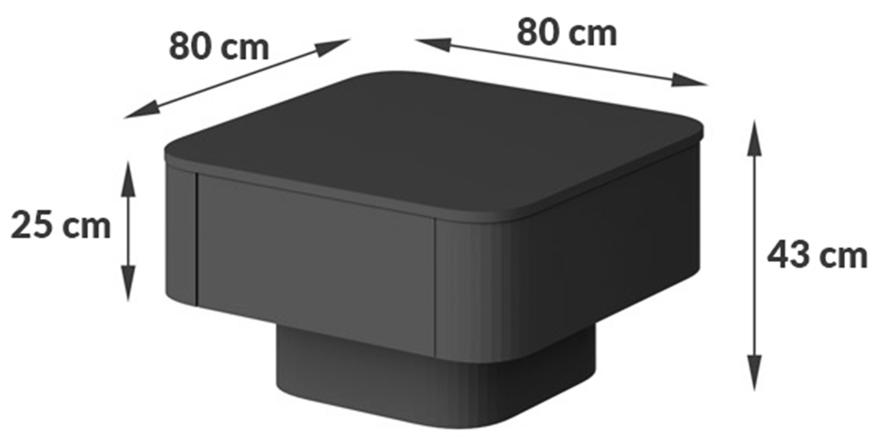 Stolik kawowy Hilexed 80x80 cm granatowy mat z szufladą