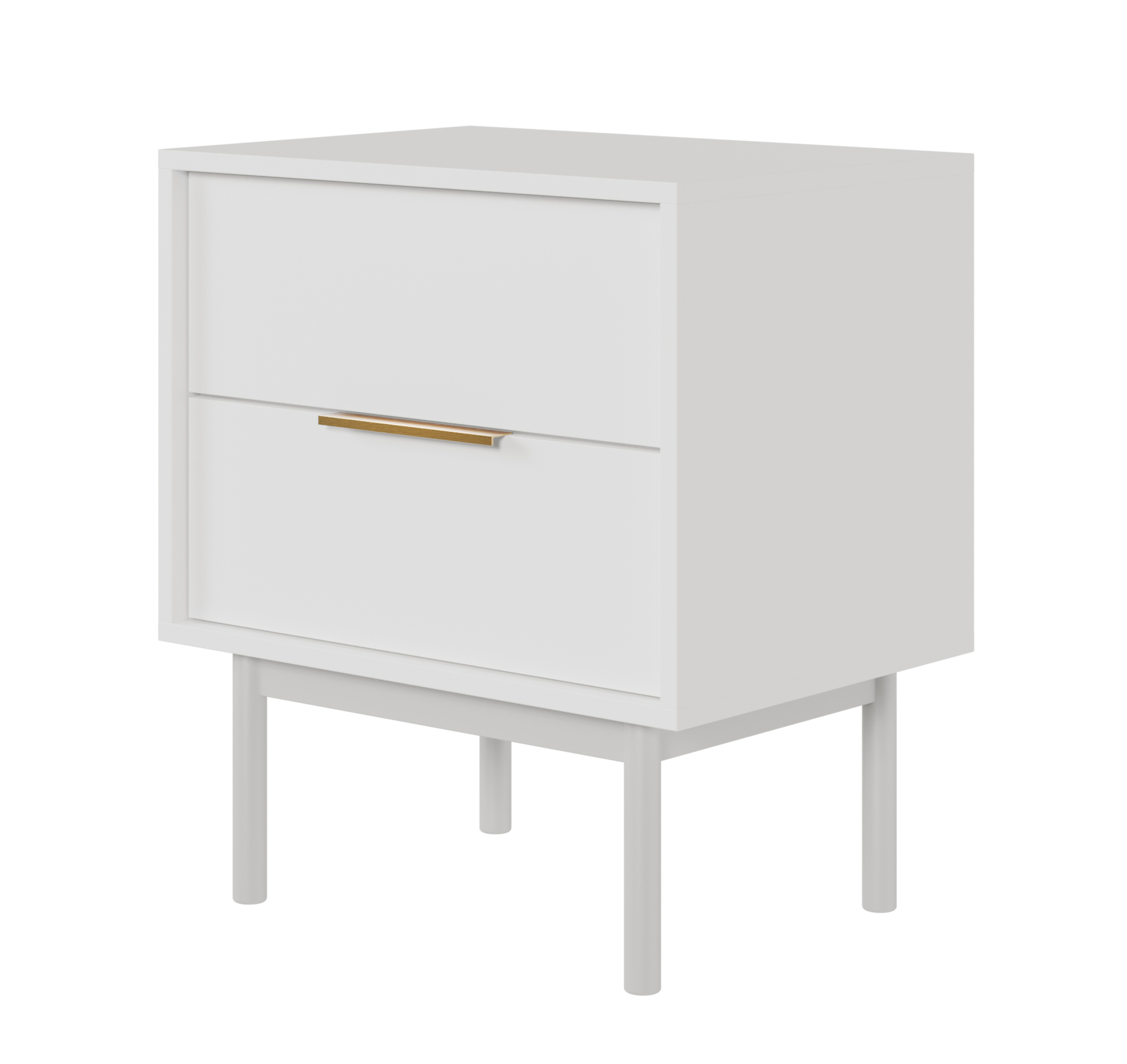 Szafka nocna Viviaro z dwoma szufladami 54 cm Biały - zdjęcie 1